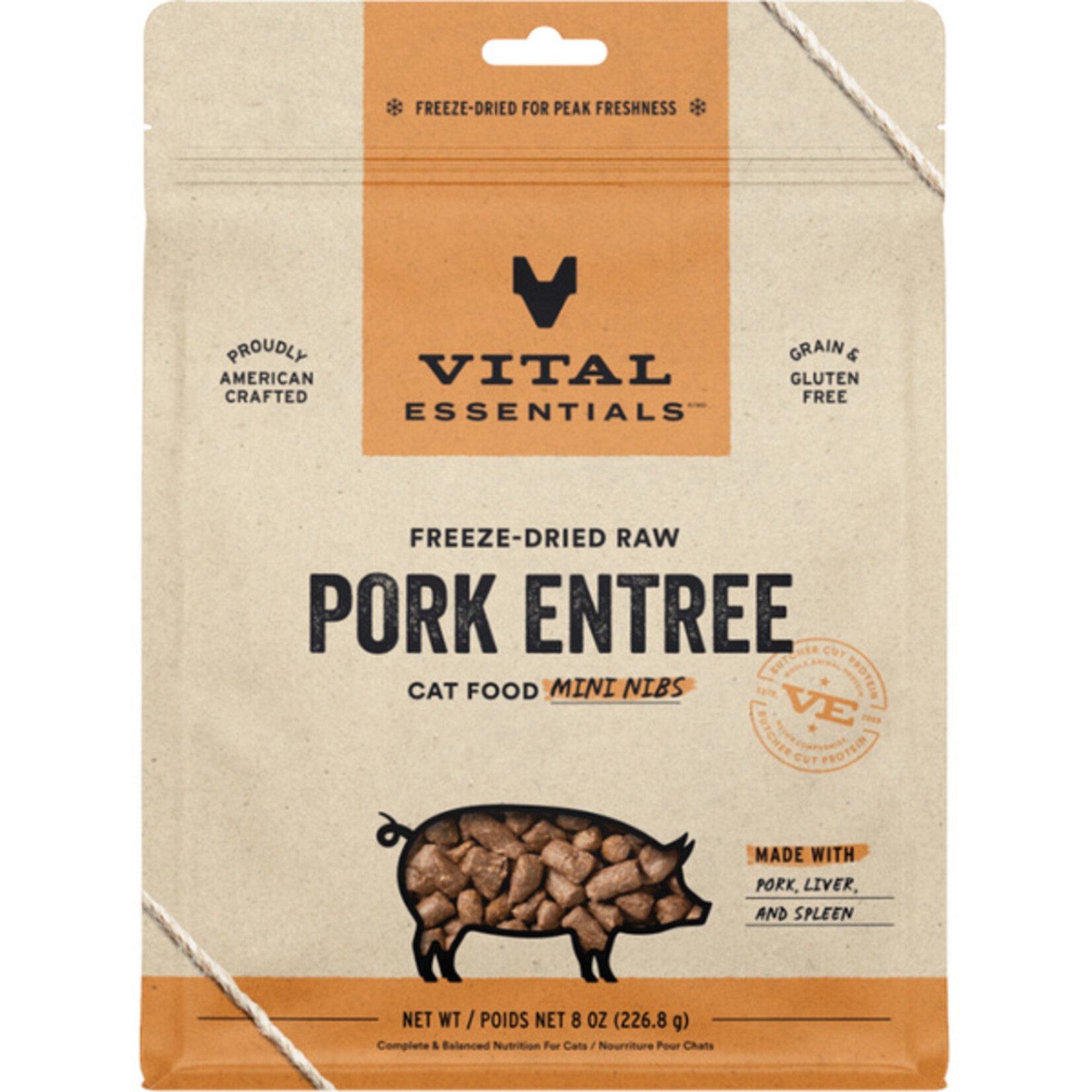 Vital Essential Vital Essentials FD Raw Pork Mini Nibs Entree Cat Food 8 oz
