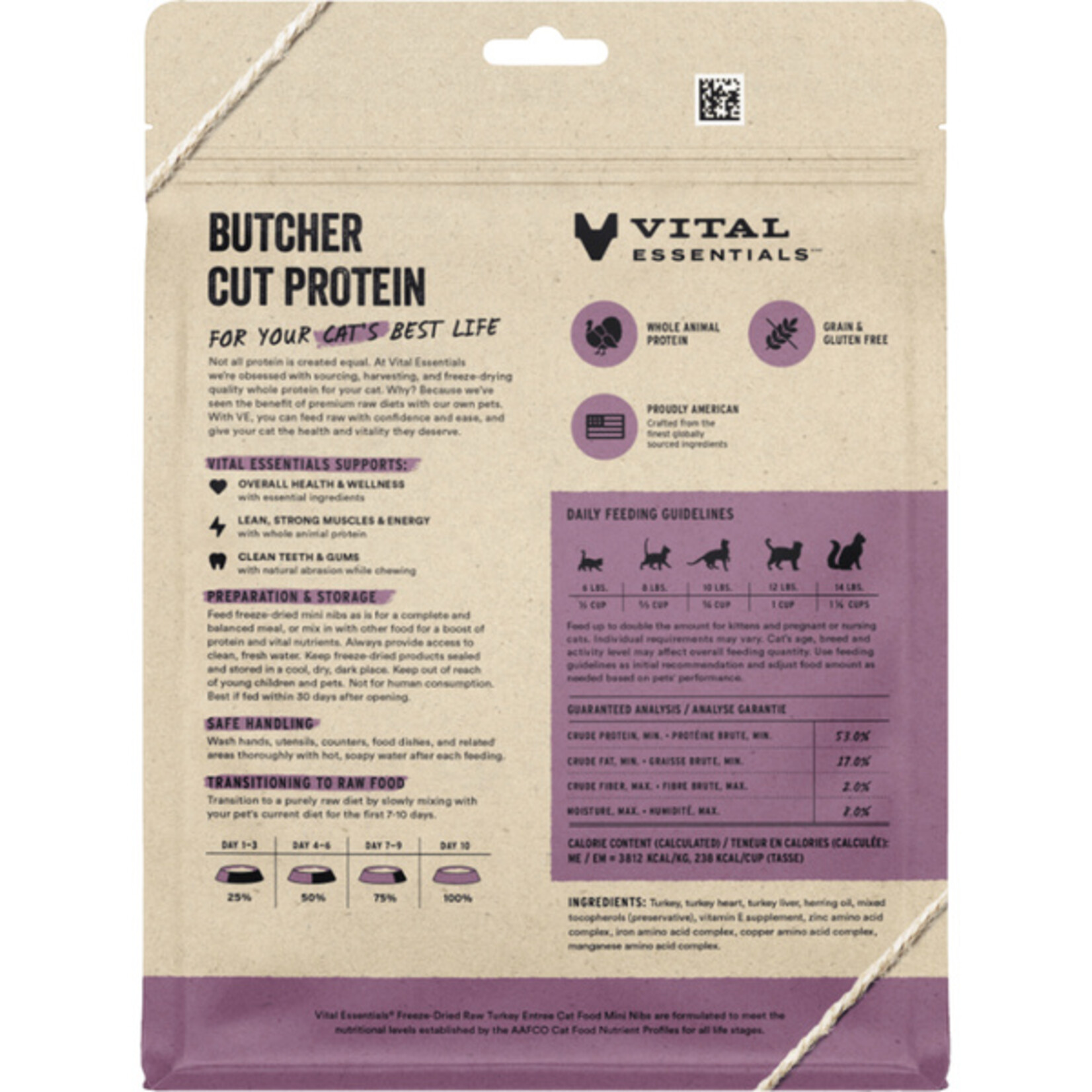 Vital Essential Vital Essentials FD Raw Turkey Mini Nibs Entree Cat Food 8 oz