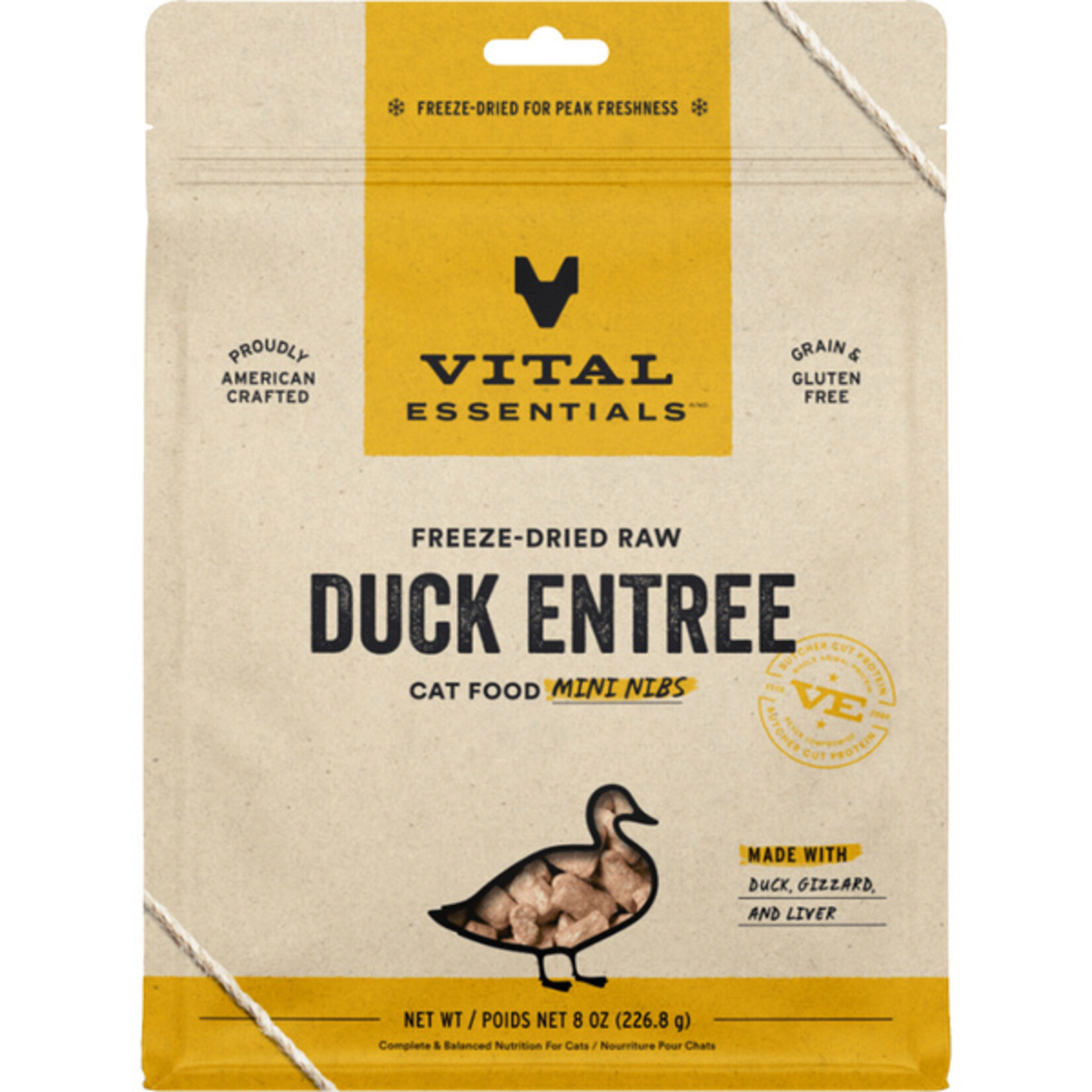 Vital Essential Vital Essentials FD Raw Duck Mini Nibs Entree Cat Food 8 oz
