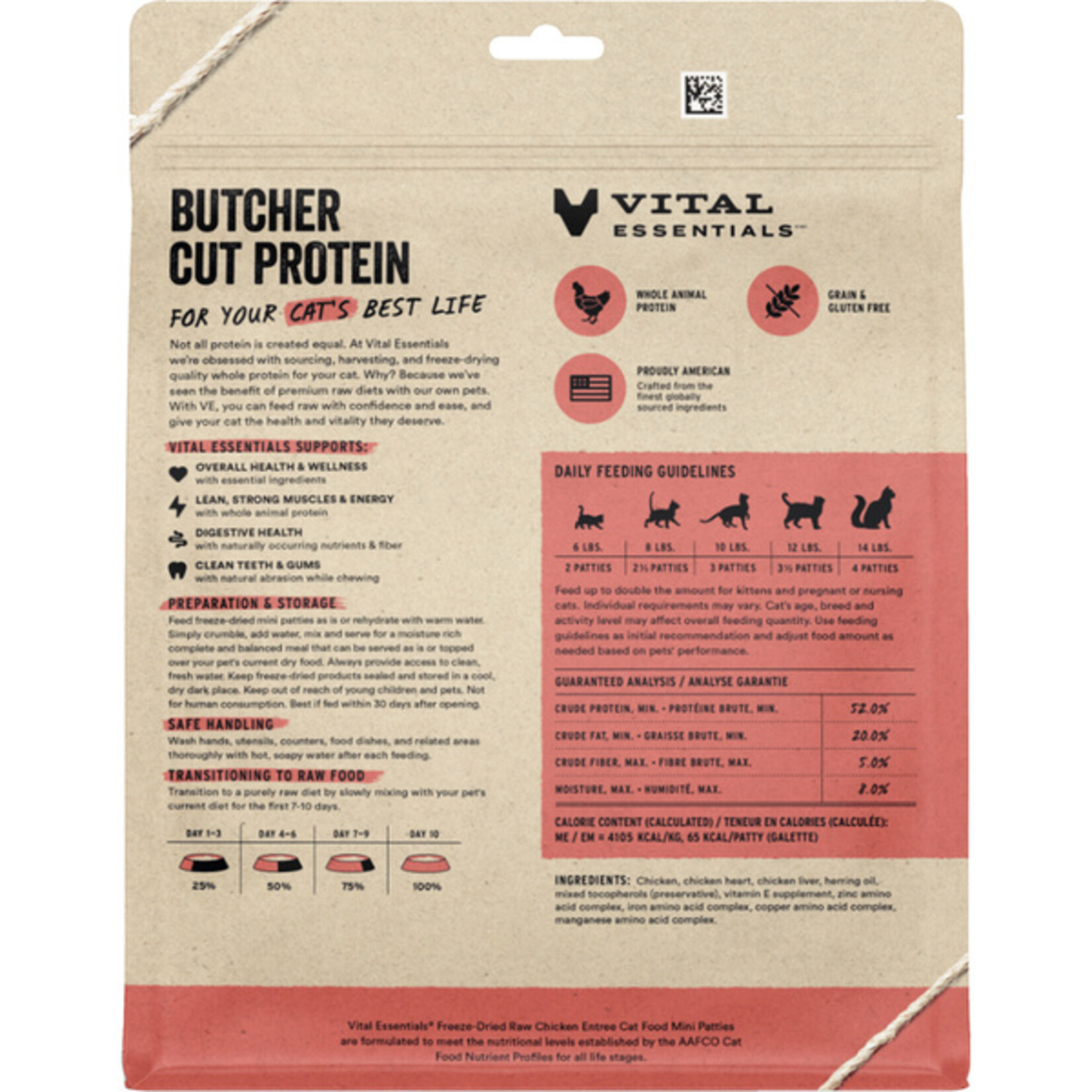 Vital Essential Vital Essentials FD Raw Chicken Mini Patties Entree Cat Food 8 oz