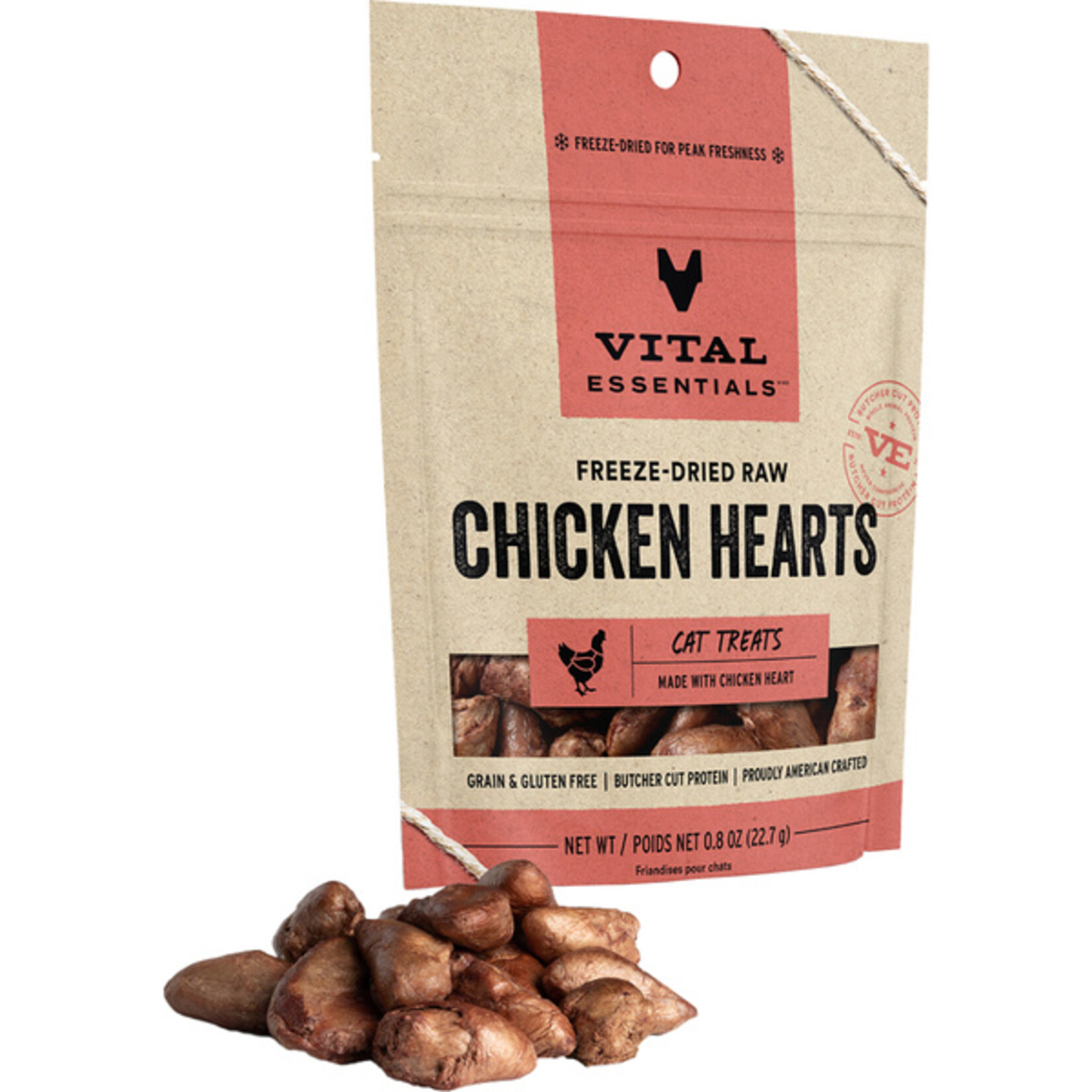 Vital Essential Vital Essentials FD Chicken Hearts cat treat 0.8 oz