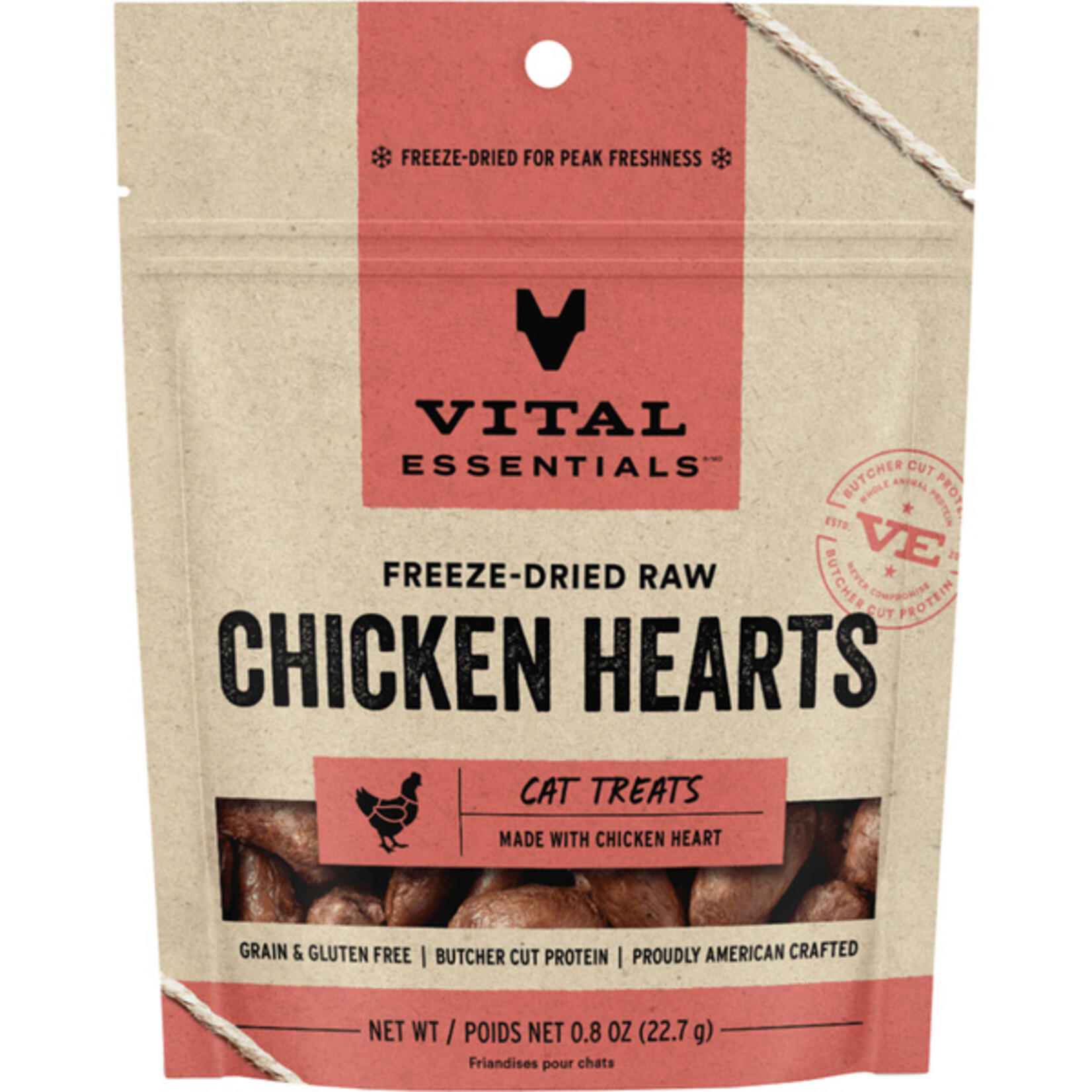 Vital Essential Vital Essentials FD Chicken Hearts cat treat 0.8 oz