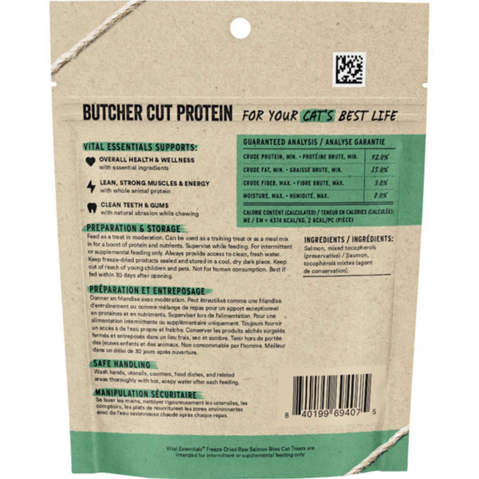 Vital Essential Vital Essentials FD Salmon Bites cat treat 1.1 oz