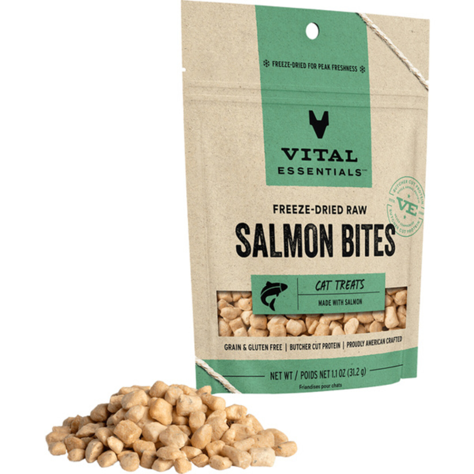 Vital Essential Vital Essentials FD Salmon Bites cat treat 1.1 oz
