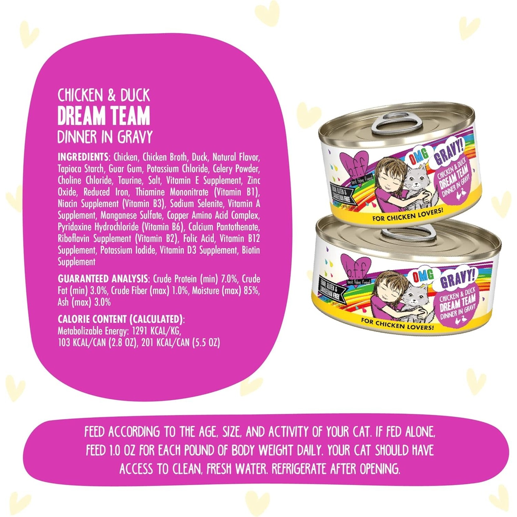 Weruva Weruva OMG Dream Team Chicken & Duck Dinner in Gravy  Case 8x5.5 Oz