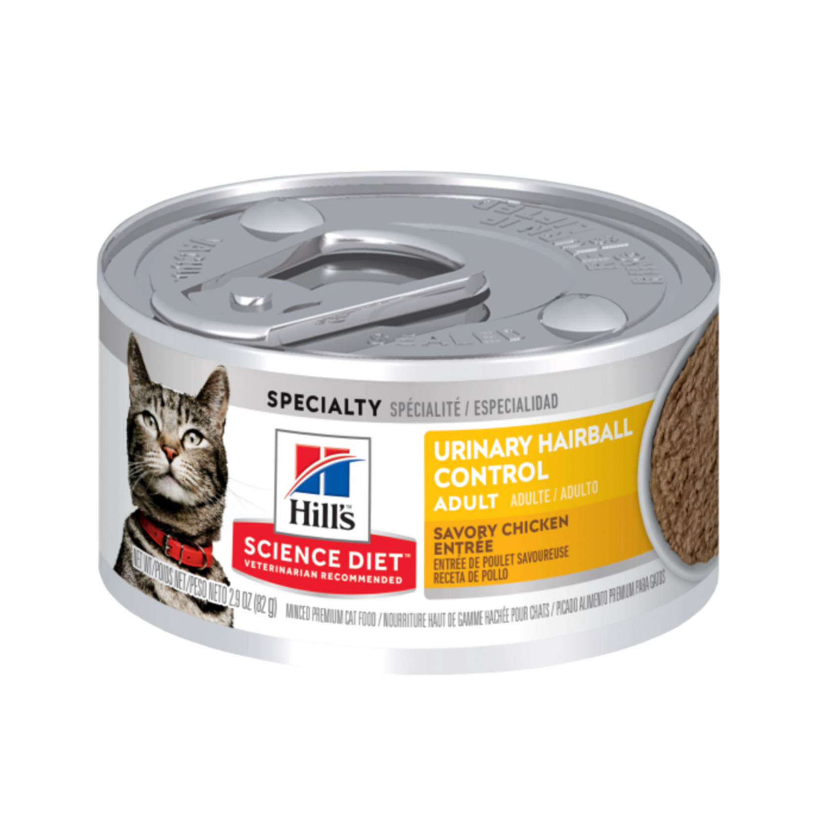 Hill's Hill's Cat Wet Food Science Diet Urinary Hairball Control Chicken & Vegetable  2.9OZ