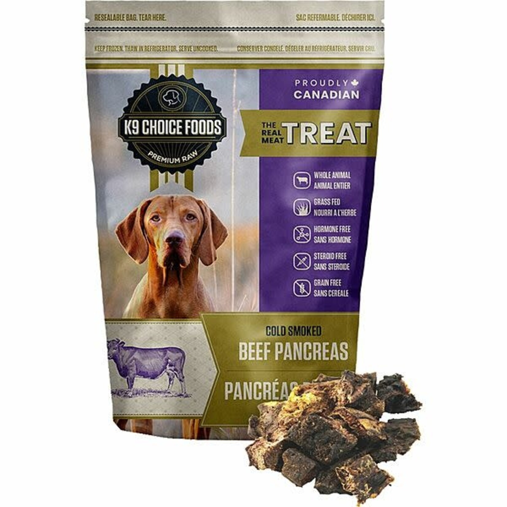 K9 Choice Frozen Smoked Beef Pancreas 227gm