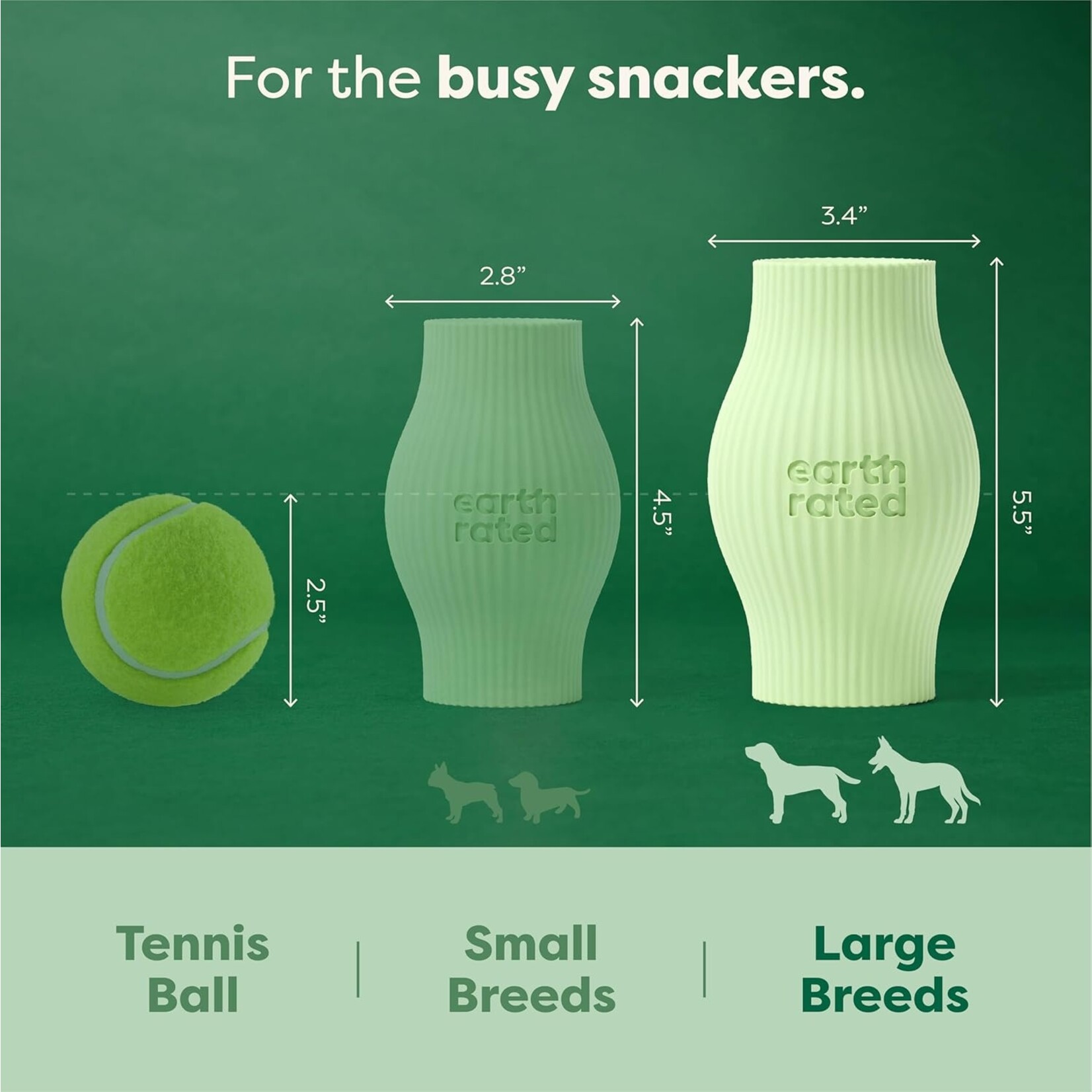 Earth rated Natural rubber Treat Toy Large