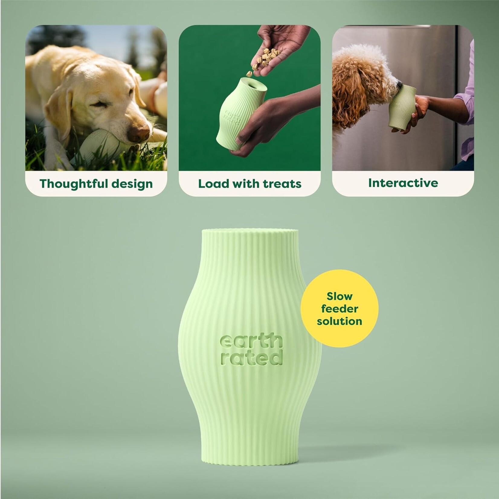 Earth rated Natural rubber Treat Toy Large