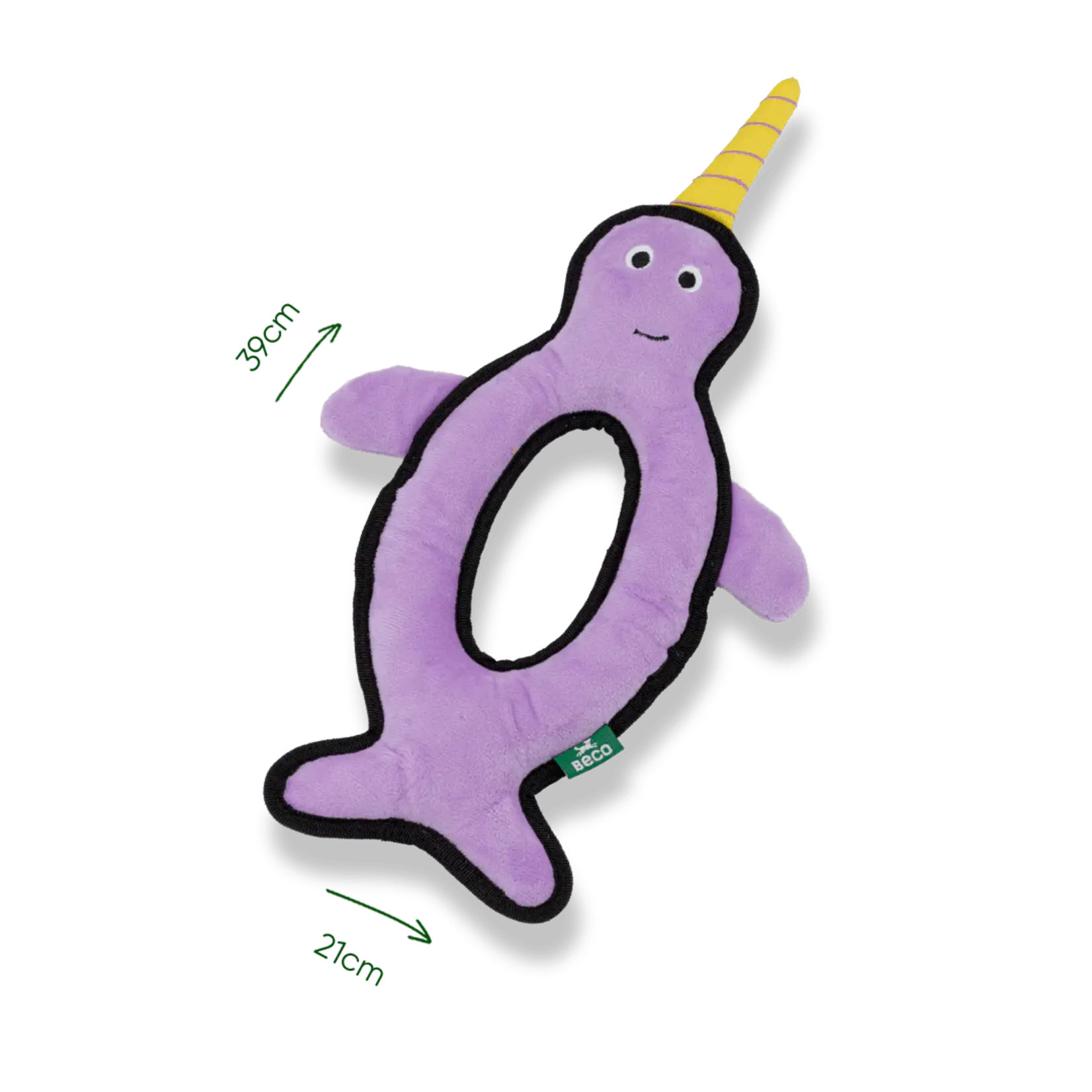 Beco Pets Beco Rough + Tough Narwhal dog toy L