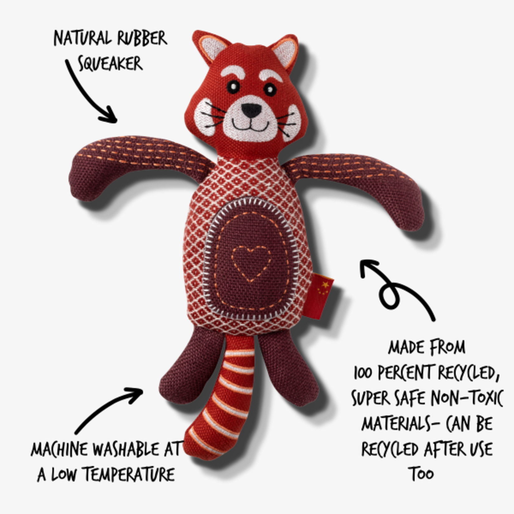 Resploot Toy Red Panda China 12.5x10"