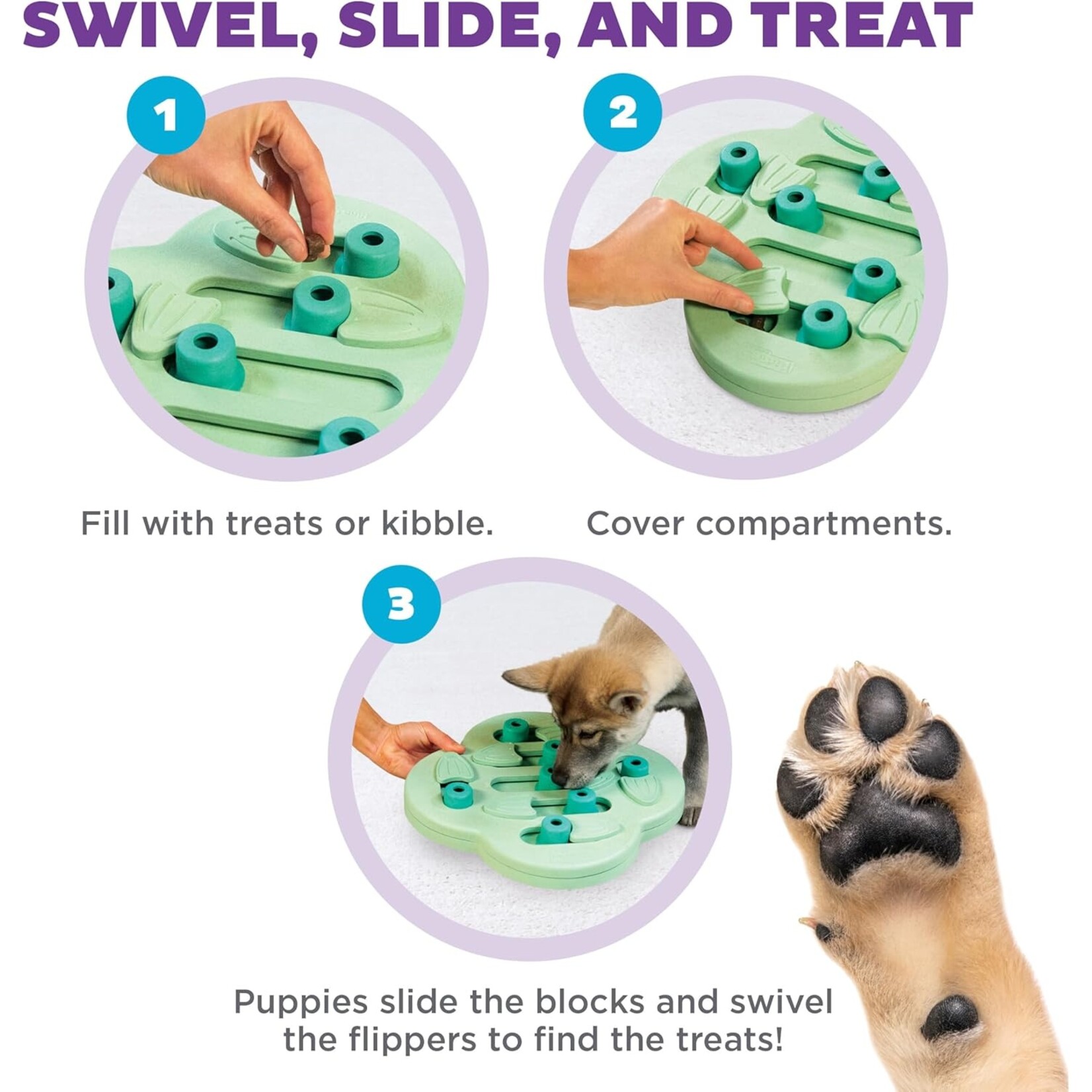 Nina Ottosson Nina Ottosson Puppy Hide N Slide Green Puzzle