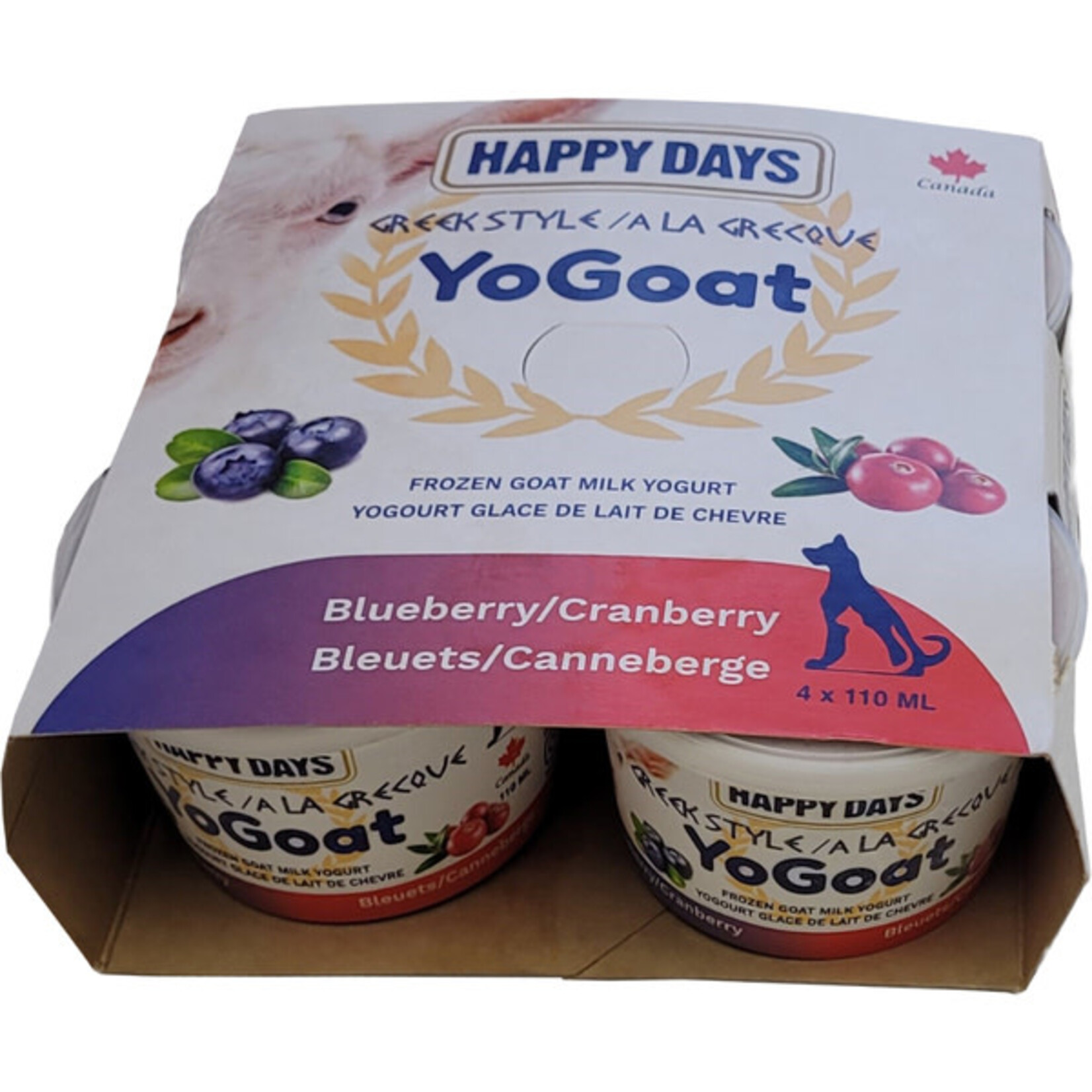 Happy Days Happy Days Frozen Yogoat Cranberry & Blueberry  4x110ML