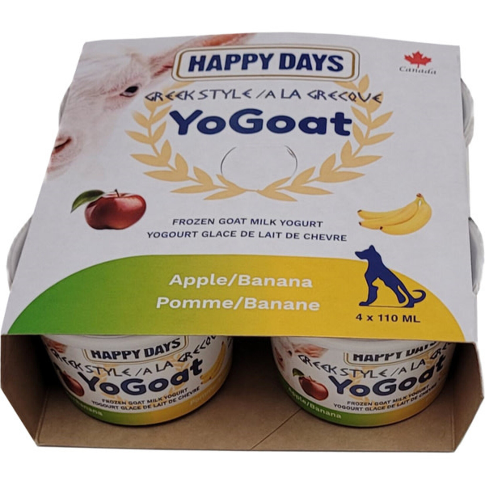 Happy Days Happy Days Frozen Yogoat Banana & Apple 4x110ML