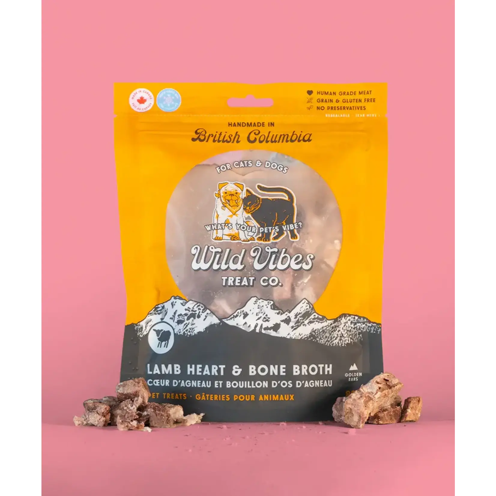 Wild Vibes Wild Vibes Lamb Heart & Bone Broth Treat For Cats & Dogs 80gm
