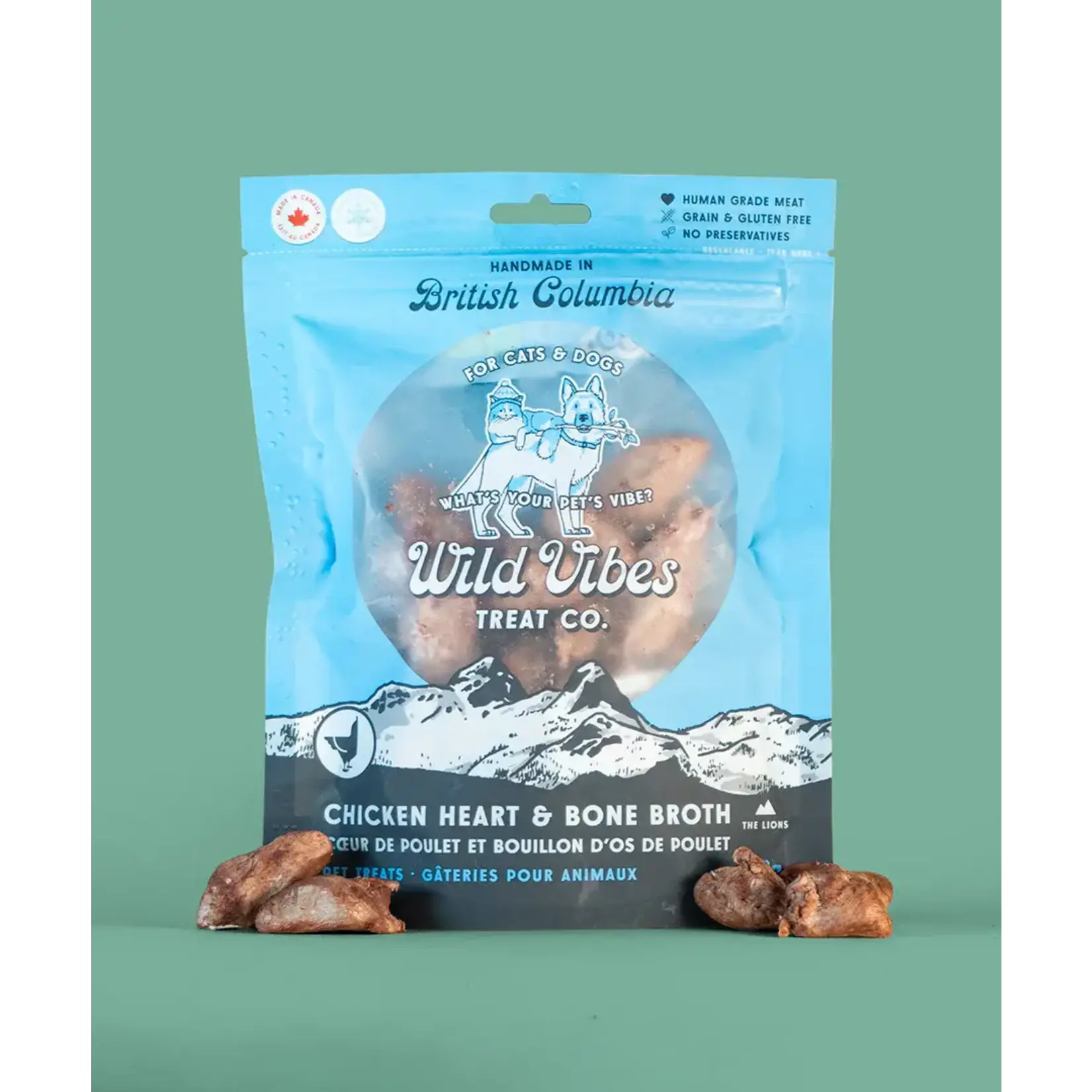Wild Vibes Wild Vibes Chicken Heart & Bone Broth Treat For Cats & Dogs 68gm