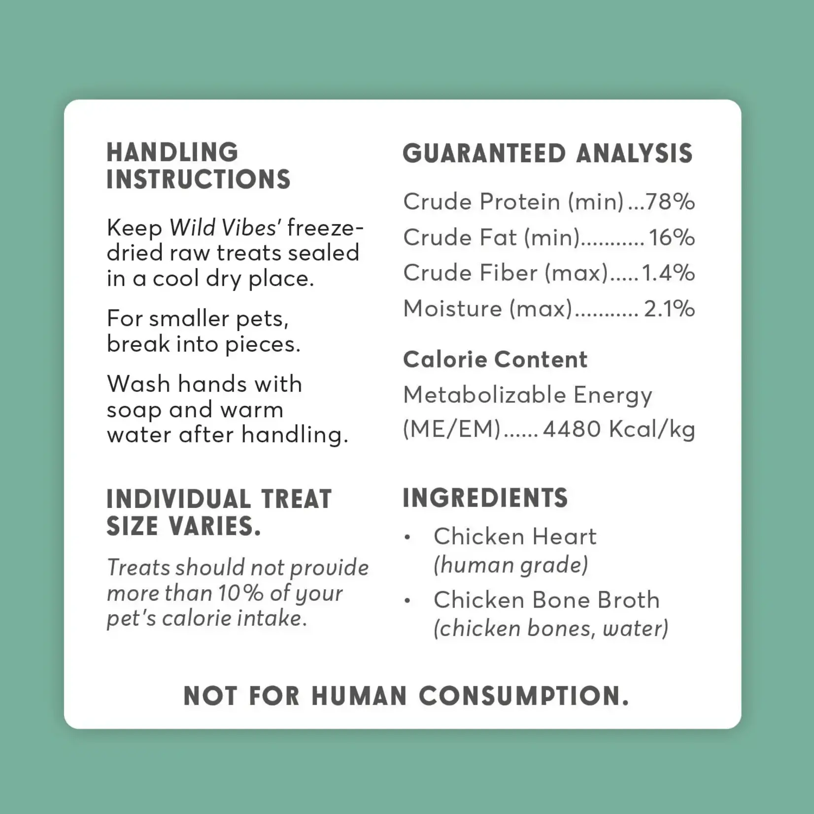Wild Vibes Wild Vibes Chicken Heart & Bone Broth Treat For Cats & Dogs 68gm