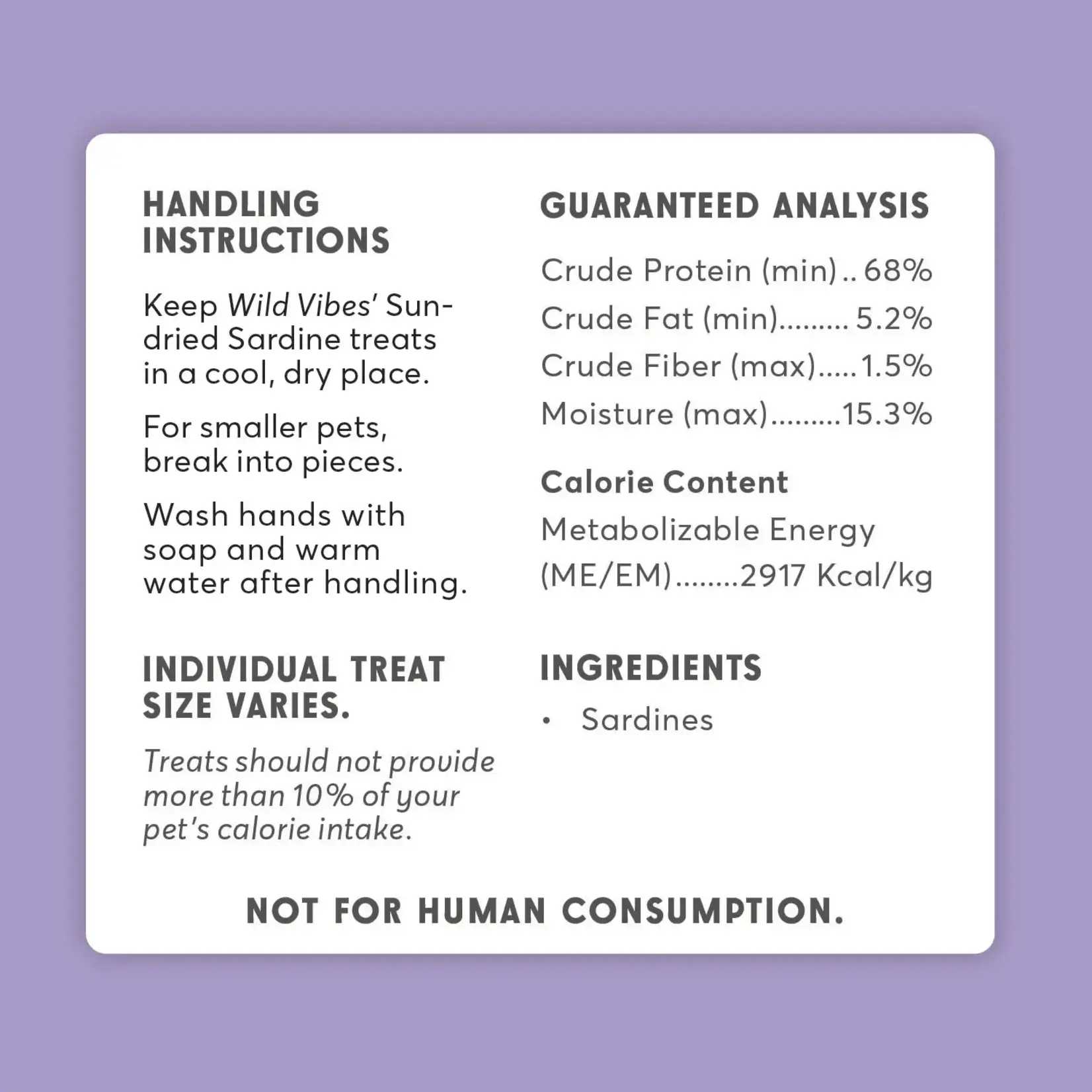 Wild Vibes Wild Vibes Sun Dried Sardines Treat For Cats & Dogs 108gm