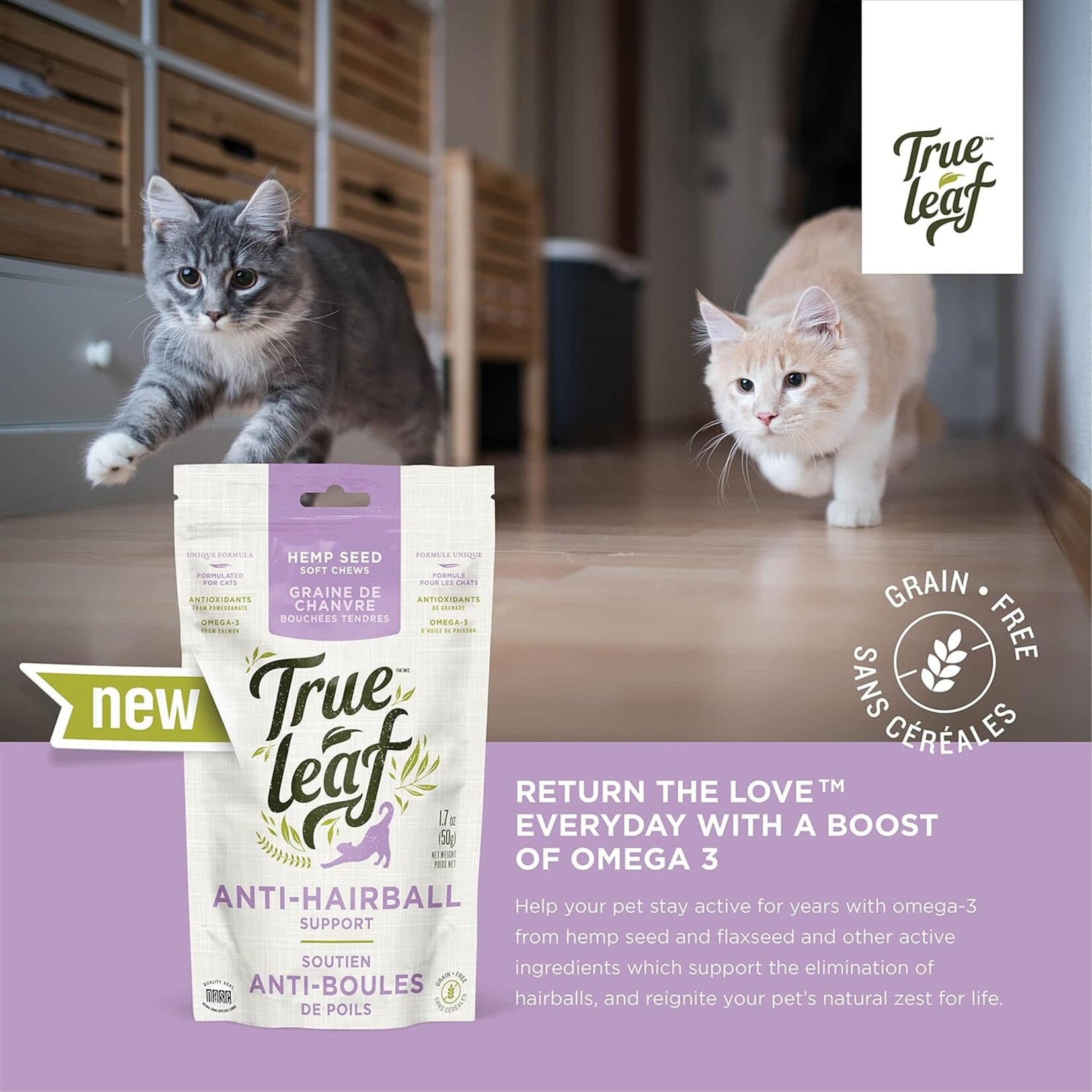 True Leaf True Leaf Hairball Support Cat Treat 50g