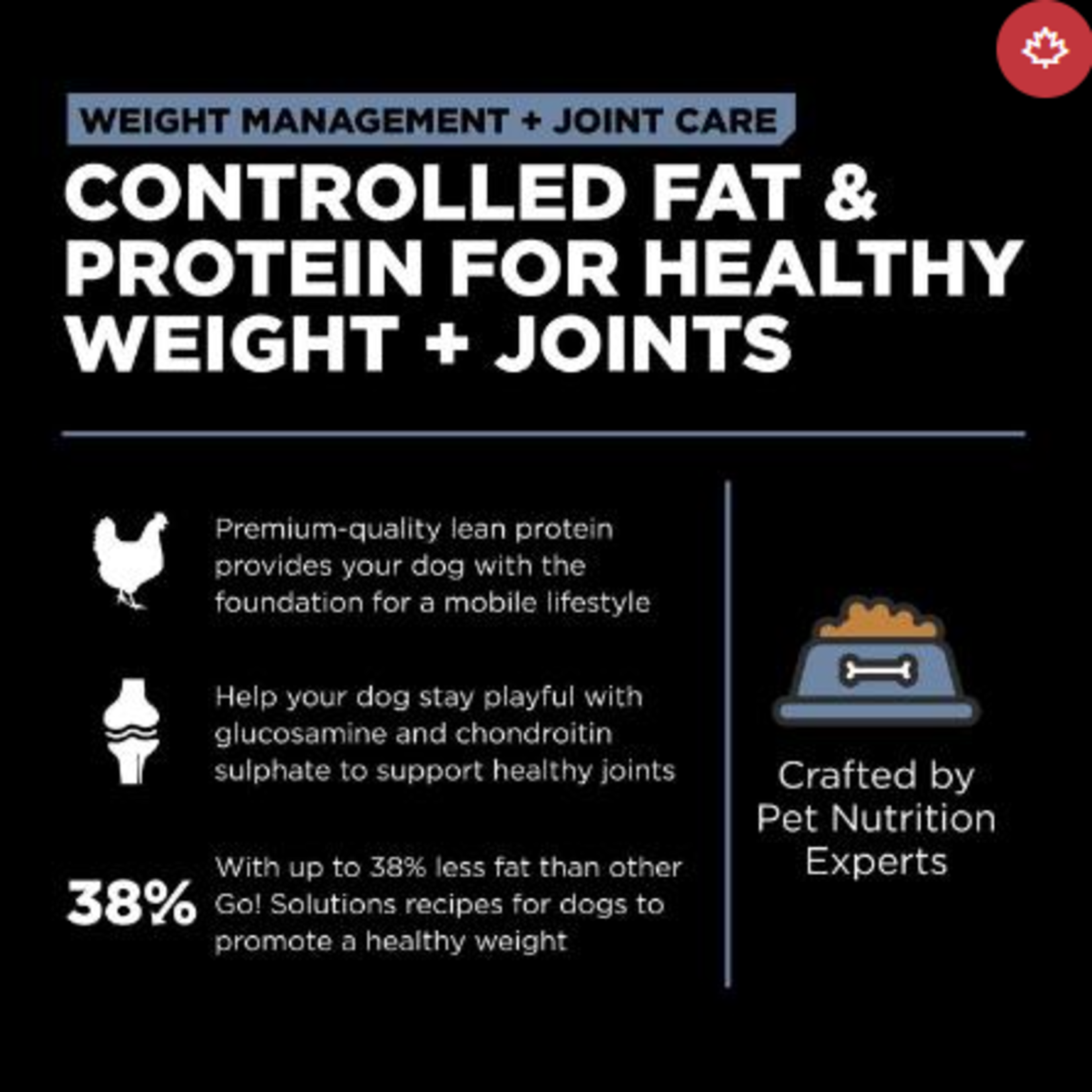 go! solutions Go! dog weight management and joint care grain free chicken recipe