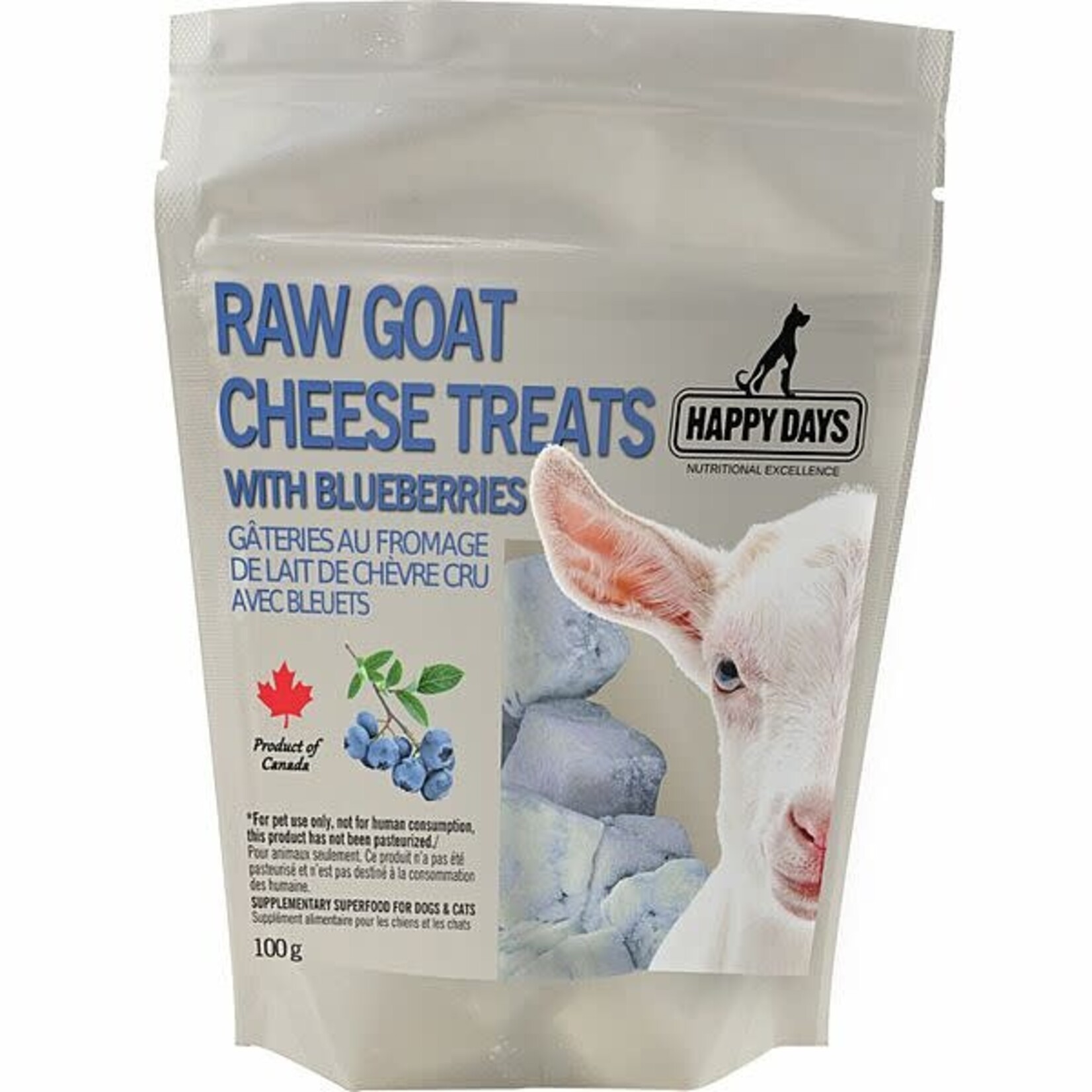 Frozen Raw Goat Cheese Dog Treat Blueberry 100g