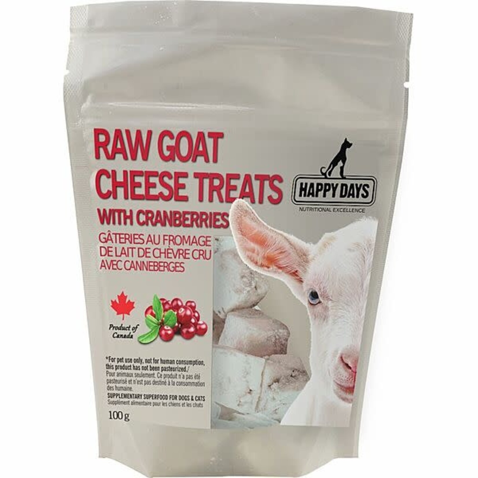 Frozen Raw Goat Cheese Dog Treat Cranberry 100g