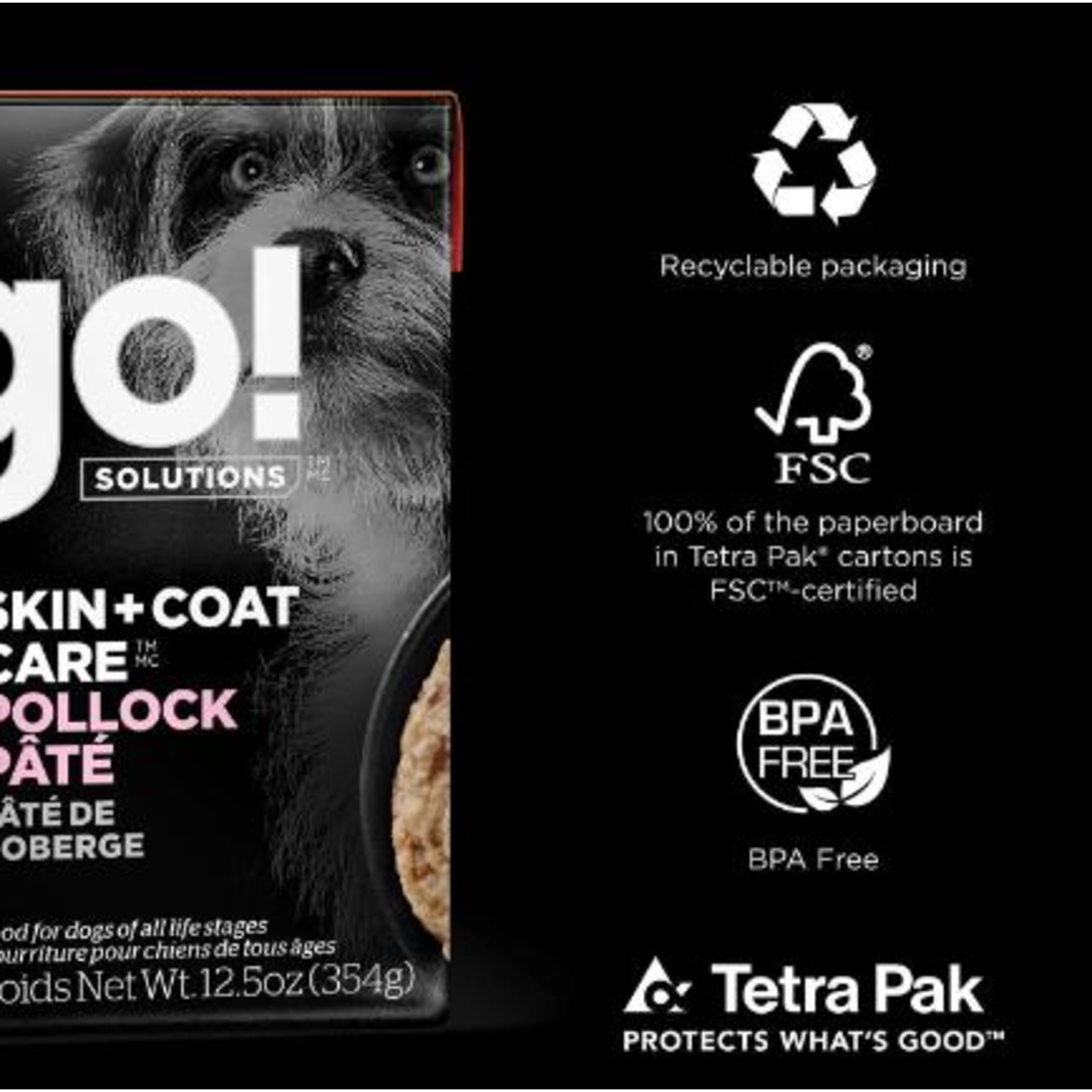 go! solutions Go! Dog Can Skin +coat care pollock pate 354g