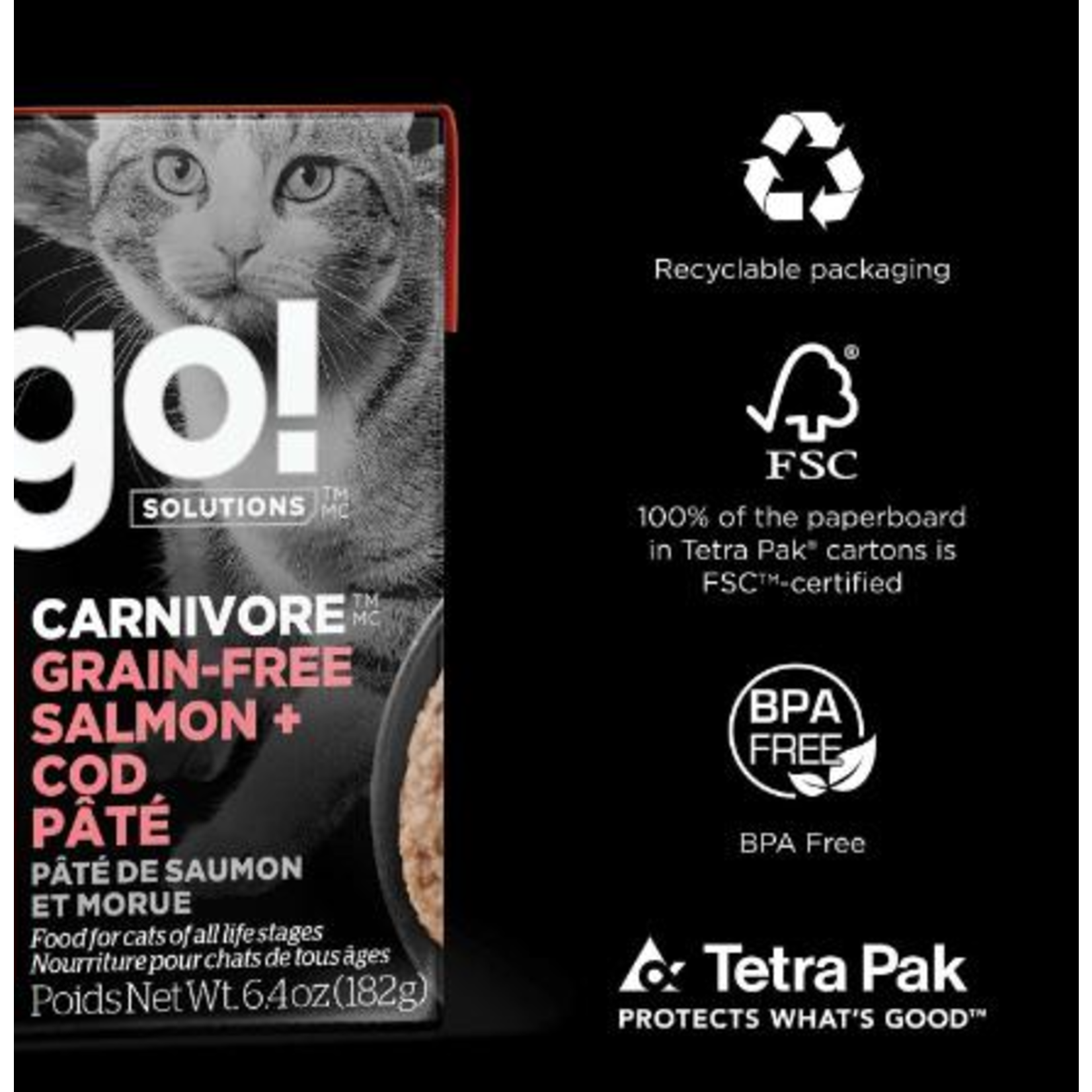 go! solutions Go! Cat Can carnivore grain free salmon + cod pate