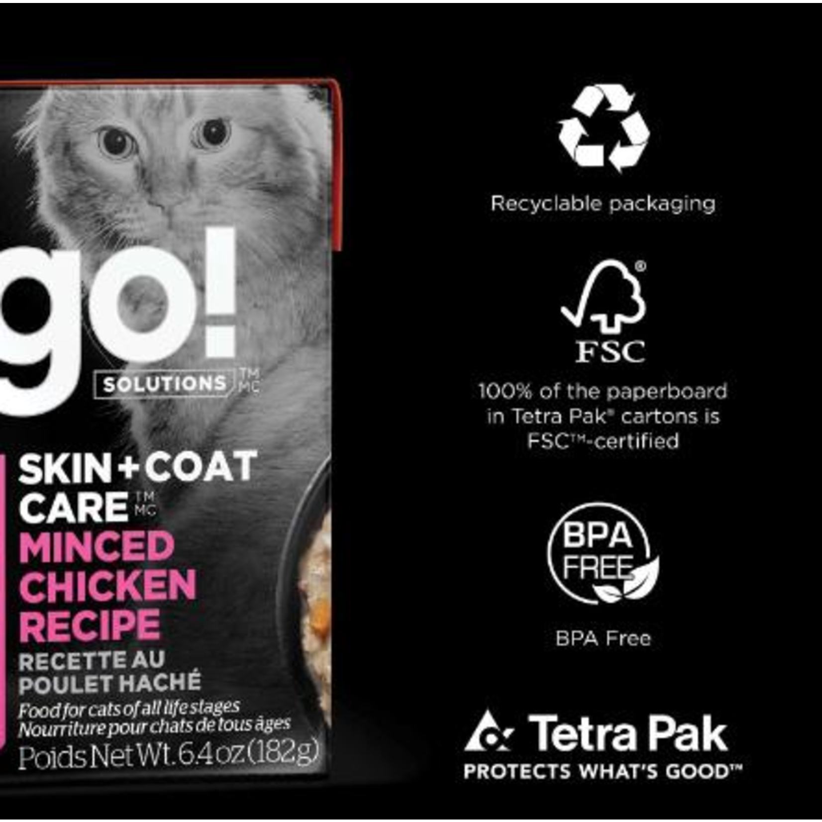 go! solutions Go! Cat Can skin +coat care minced chicken recipe