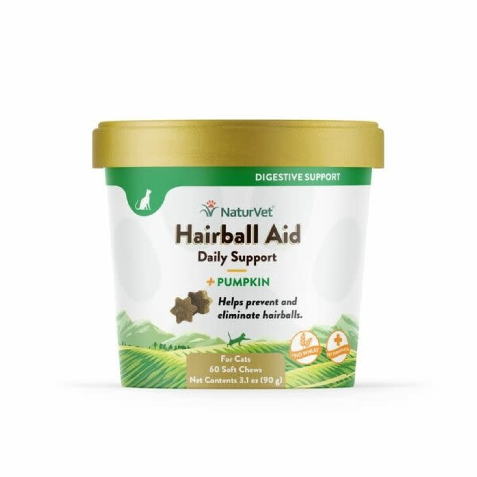 Naturvet Soft Chew Hairball Aid Plus Pumpkin 60CT For Cats