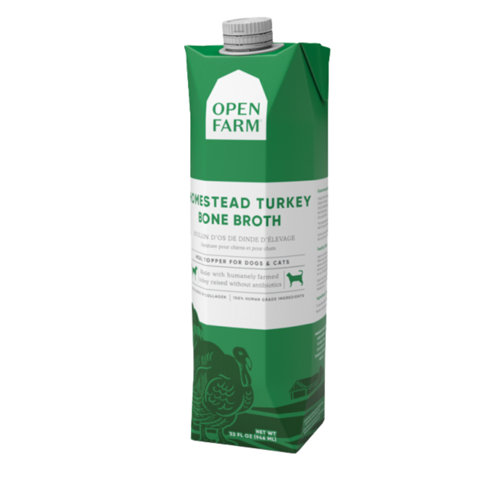 Open farm Homestead Turkey Bone Broth Dog & Cat  32OZ