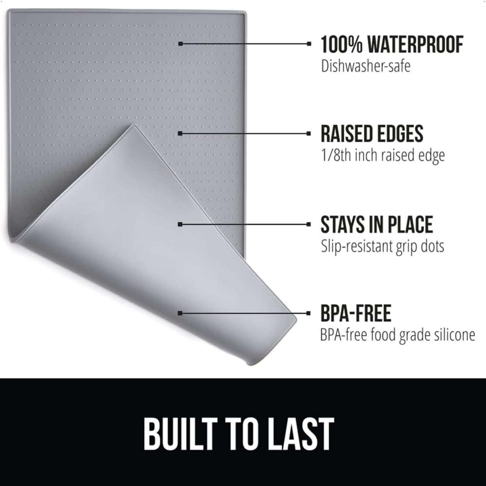 gooeez Silicone Placemat Light Grey  35x52cm (14in x 21in)