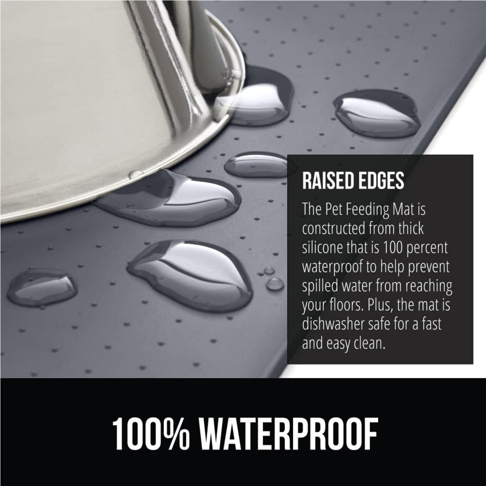 gooeez Silicone Placemat Light Grey  35x52cm (14in x 21in)