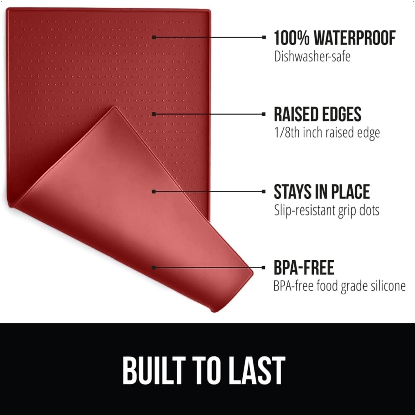 gooeez Silicone Placemat Burgundy  35x52cm (14in x 21in)