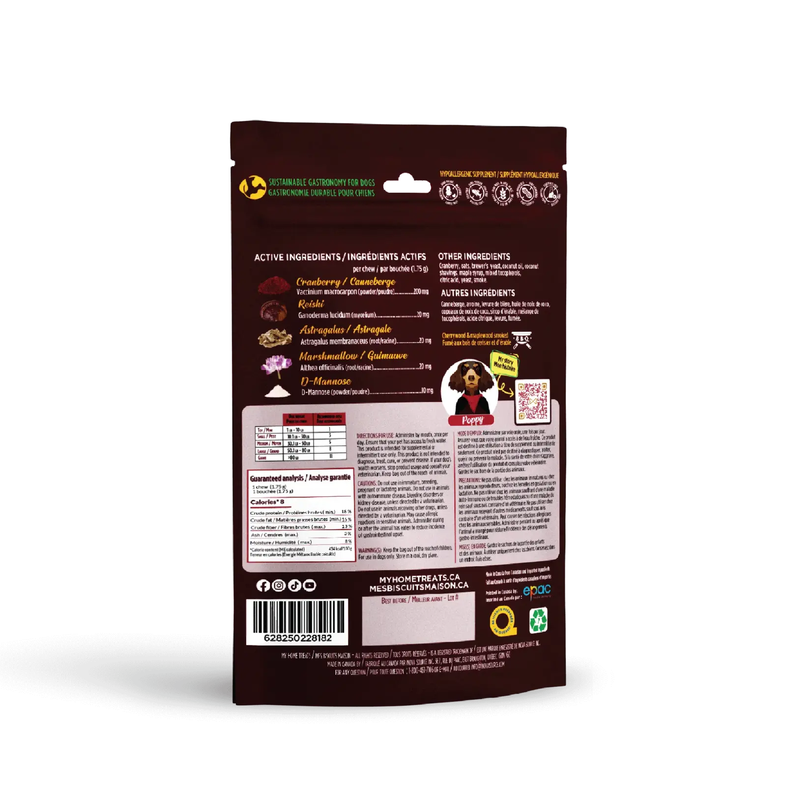My Home Treat Urinary Health Dog Biscuit with Cranberry 170gMy Home Treats Dog Cranberry Biscuit Urinary Health 170g