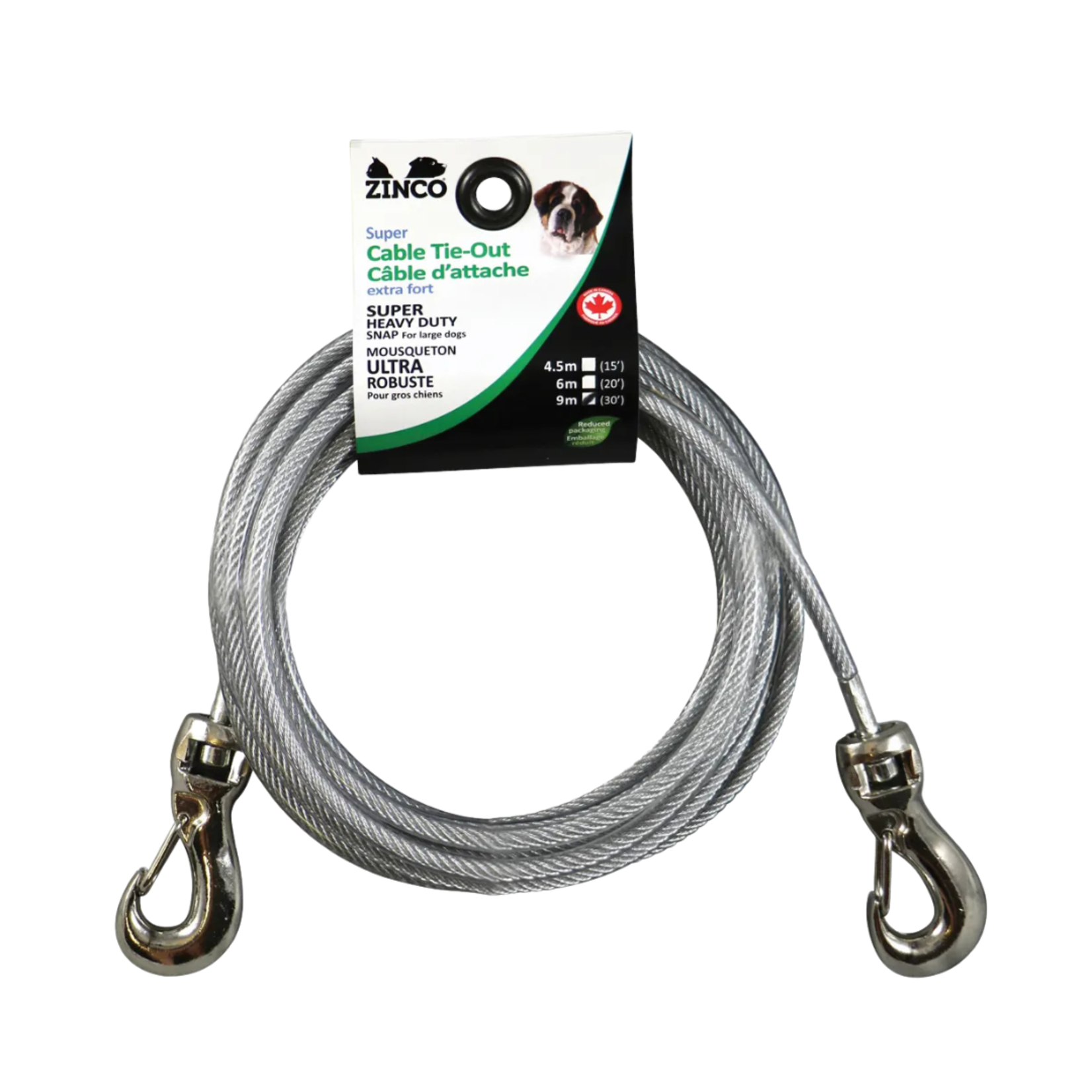 Zinco Zinco Cable Tie-Out Super Heavy Duty For Large Dogs 30ft Gray