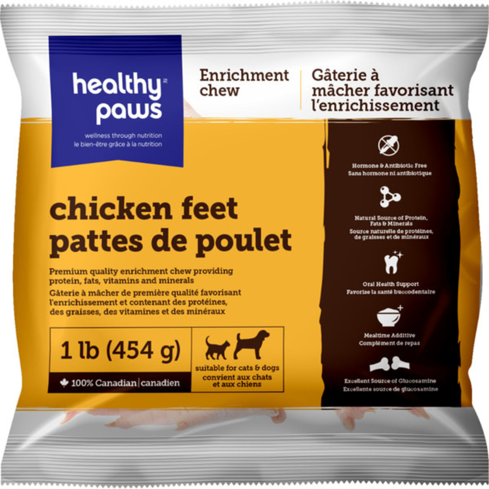 Healthy Paws Frozen Enrichment Raw Chicken Feet 1lb(20)