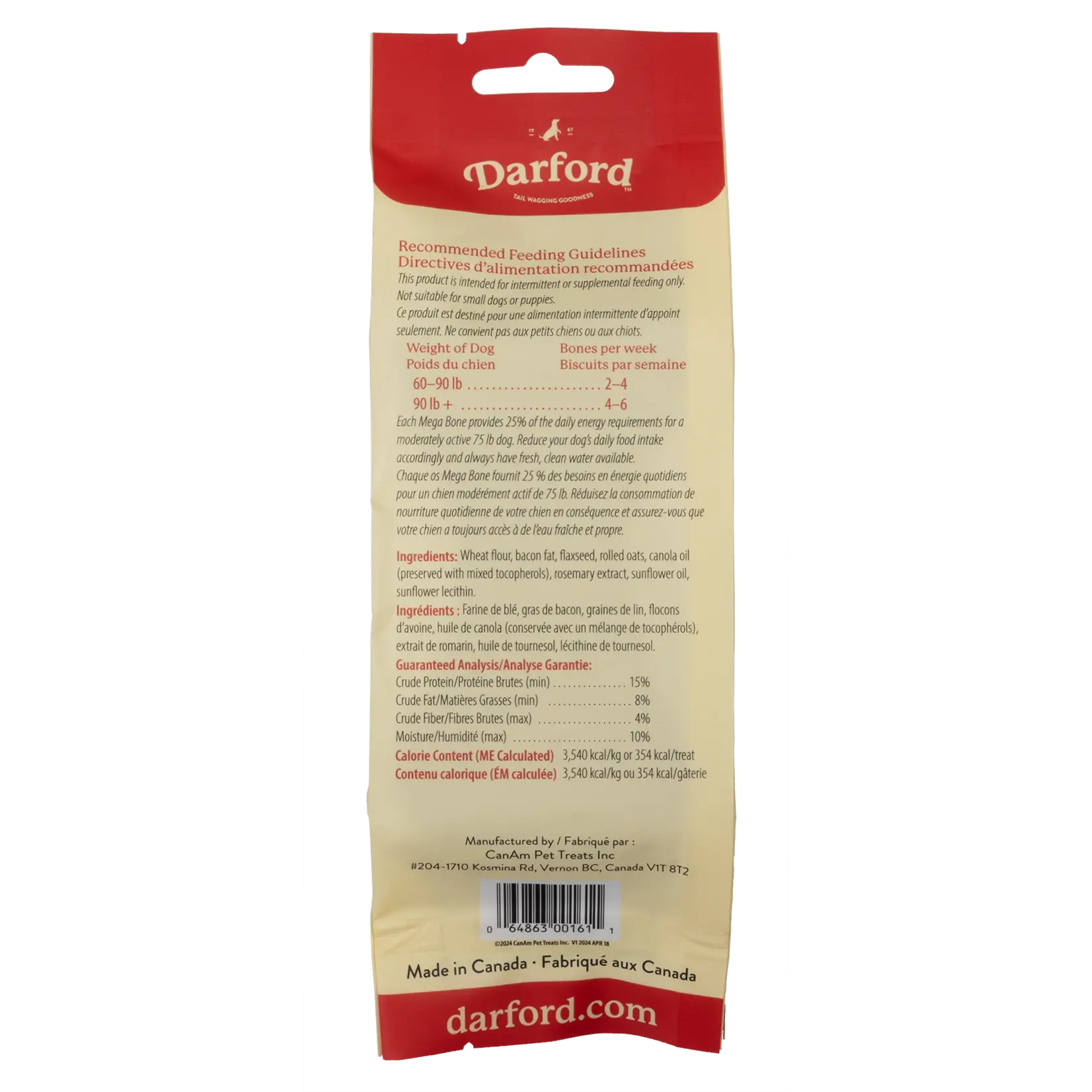 Darford Mega Junior Bacon Biscuit Bones  100g