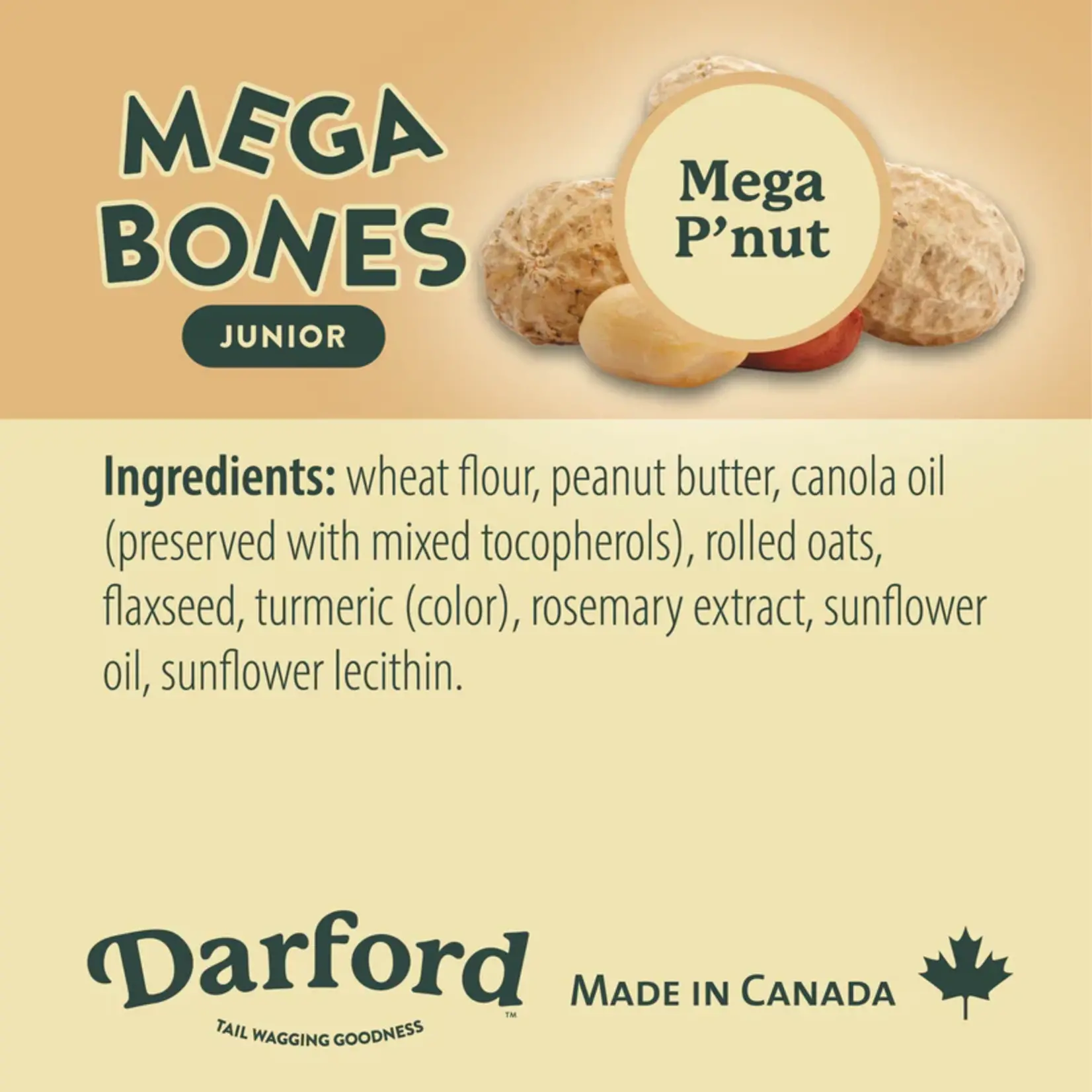 Darford Mega Junior Peanut Butter Biscuit Bones  100g