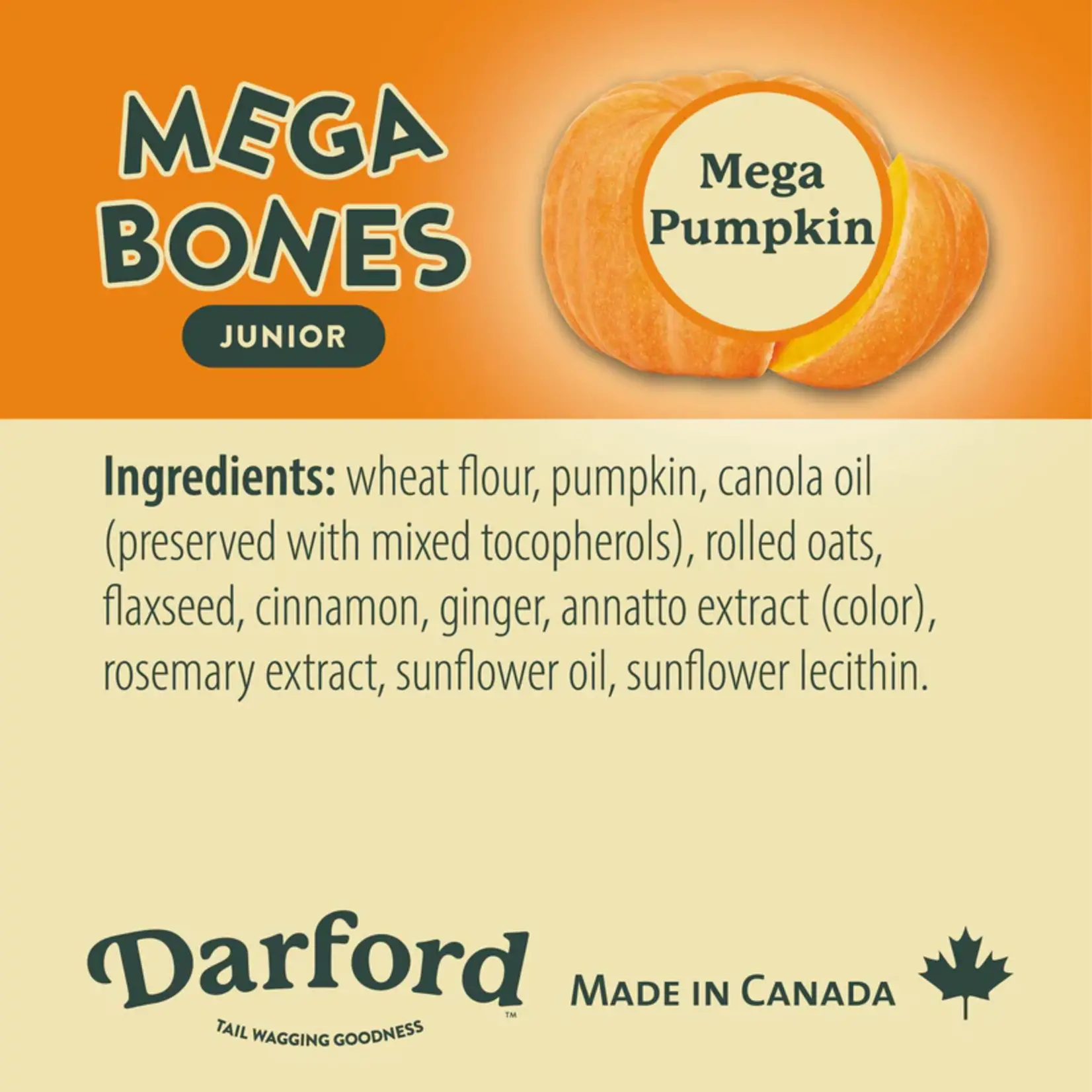 Darford Mega Junior Pumpkin Biscuit Bones  100g