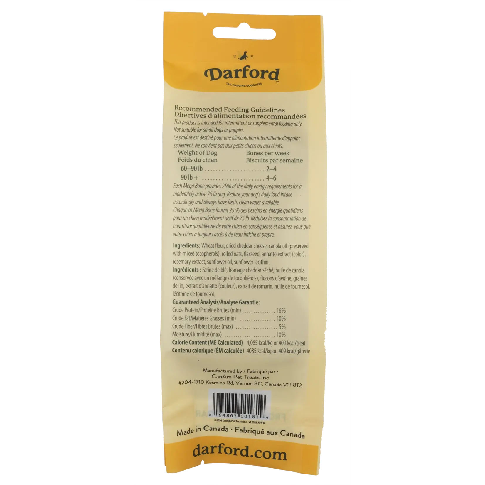 Darford Mega Junior Cheez Biscuit Bones  100g
