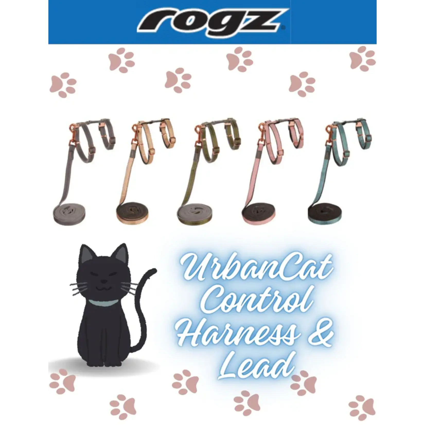 Rogz Rogz - Adjustable Cat Harness & Leash 9 - 15in