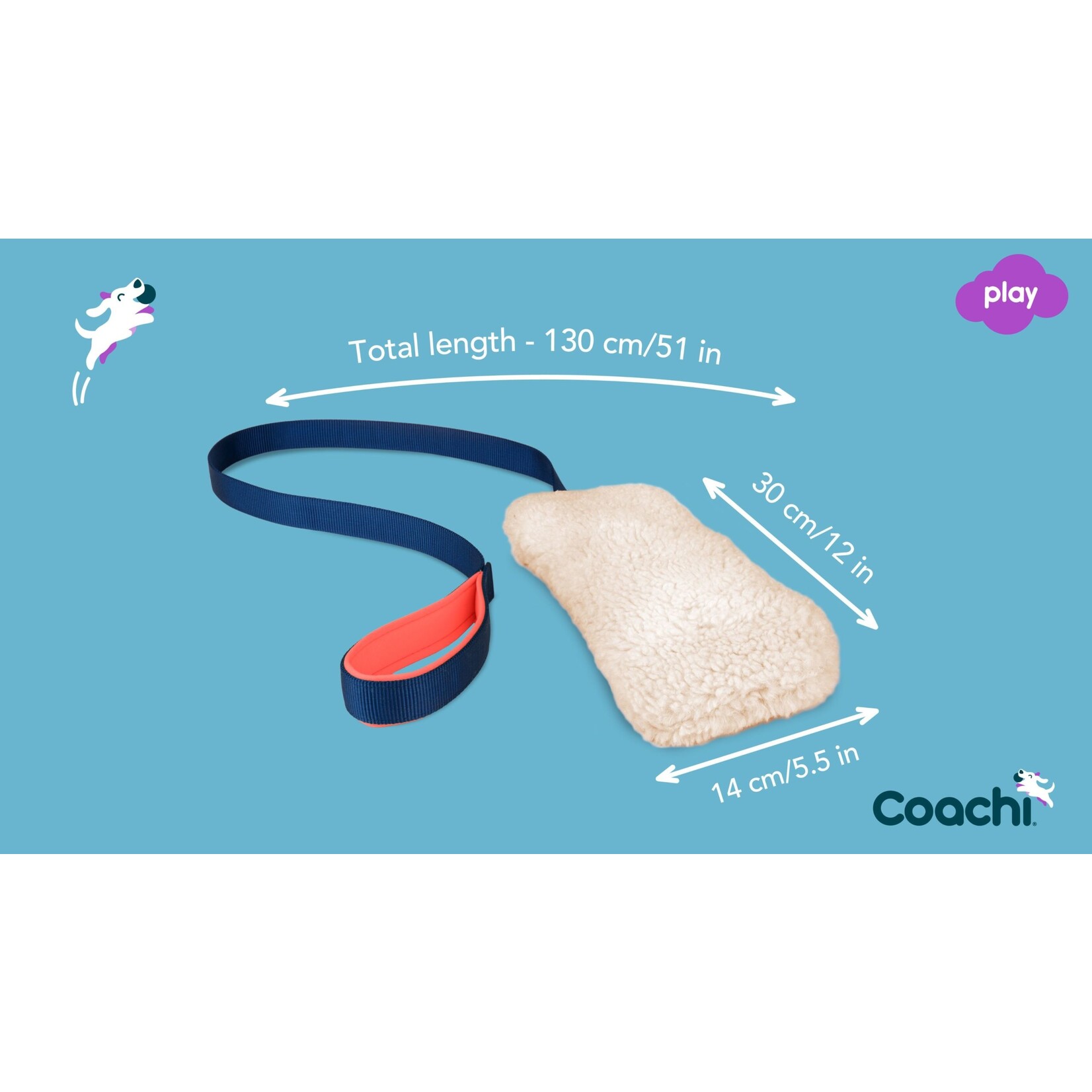 Coachi Play Chase & Crinkle with faux lambswool