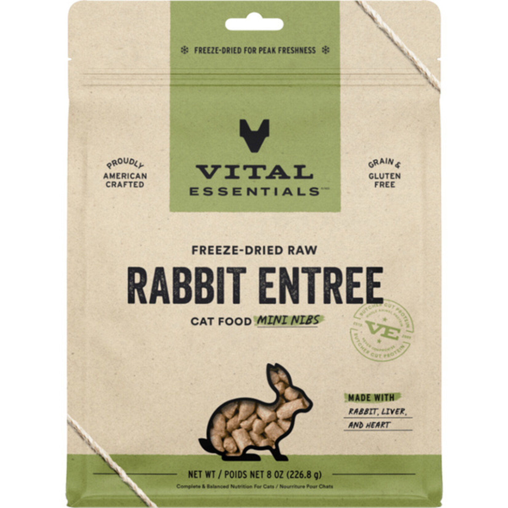 Vital Essential Vital Essentials Freeze Dried Raw Rabbit MINI Nibs (cat) 8OZ