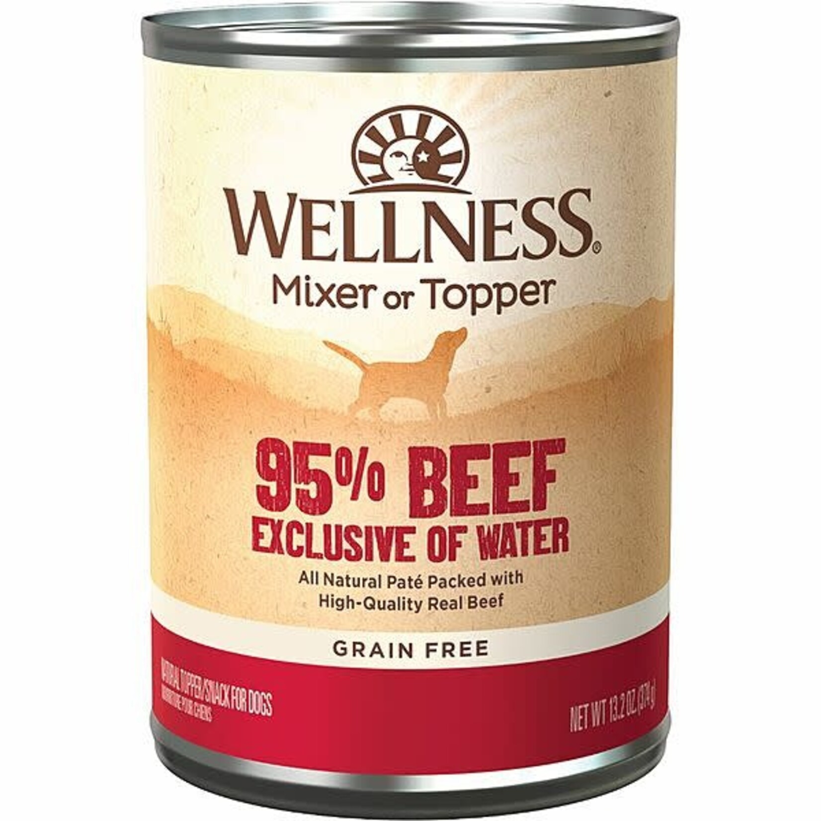 Wellness 95% Beef Grain Free Dog Wet Food Pate 13.2 OZ
