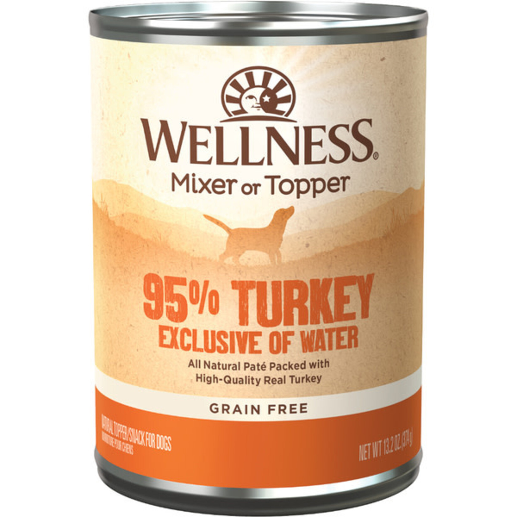Wellness 95% Turkey Grain Free Dog Wet Food Pate 13.2 OZ