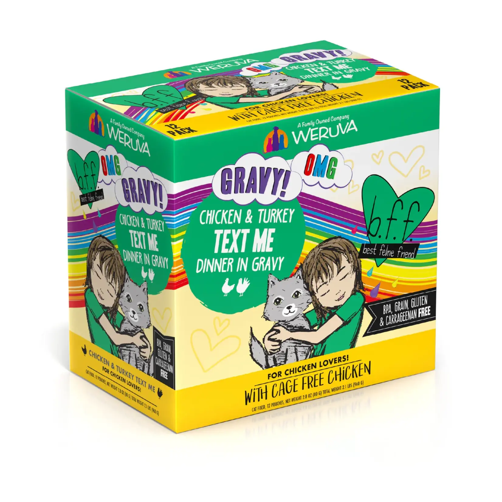 Weruva Weruva Best Feline Friend Text Me Chicken & Turkey Dinner In Gravy 12pouches ( 2.8OZ)
