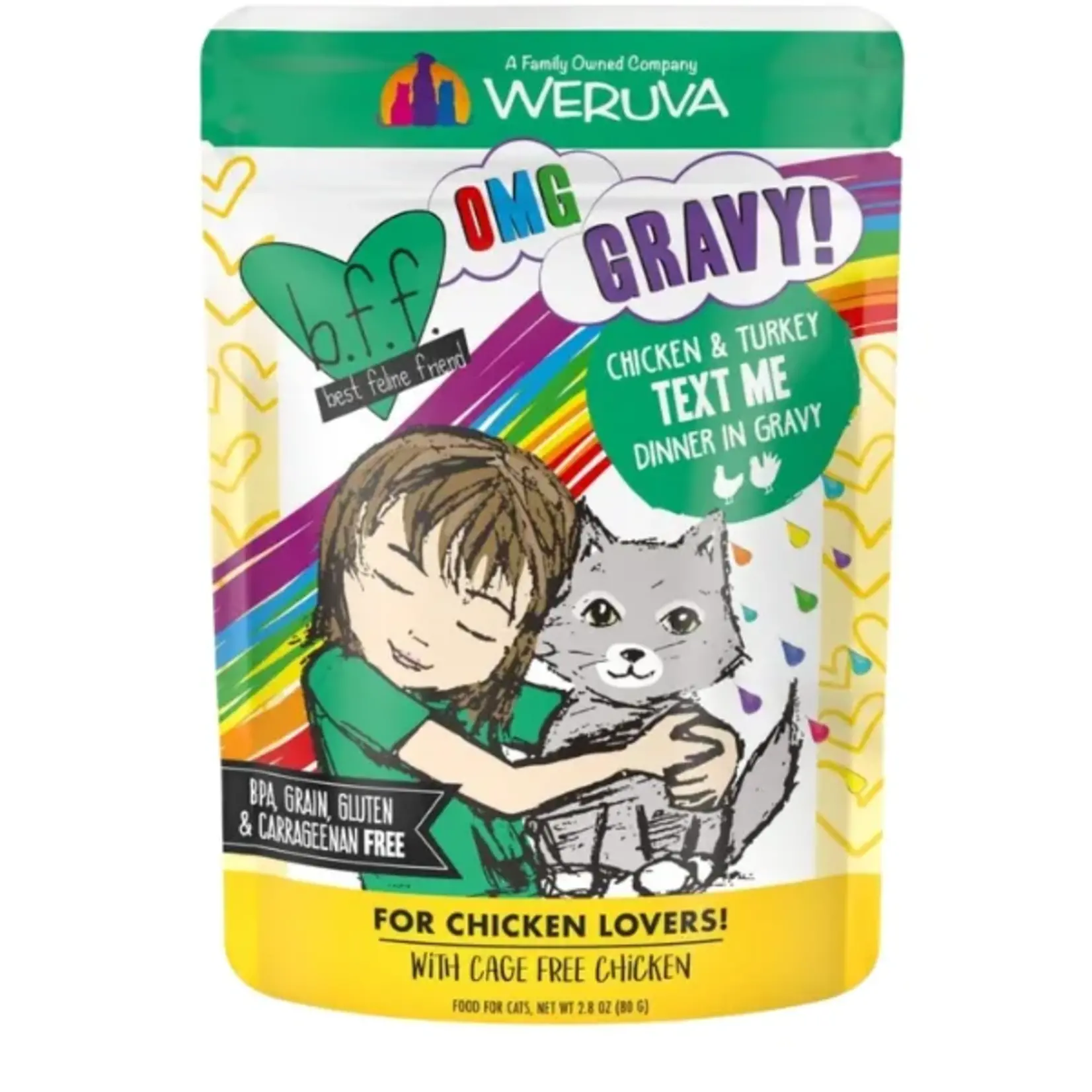 Weruva Weruva Best Feline Friend Text Me Chicken & Turkey Dinner In Gravy 12pouches ( 2.8OZ)