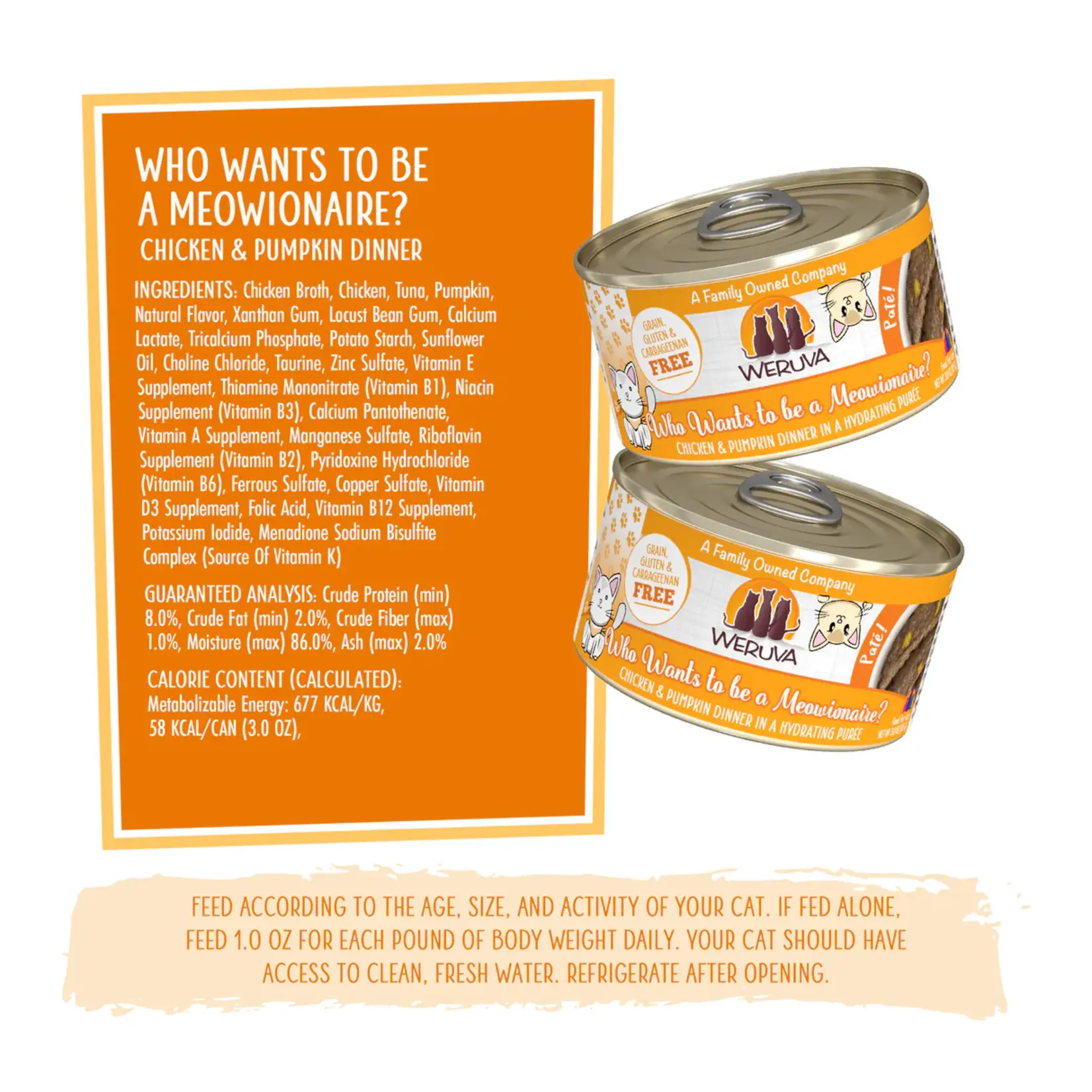 Weruva Weruva Cat Pate Chicken + Pumpkin Dinner who wants to be a meowionaire 12 /3OZ