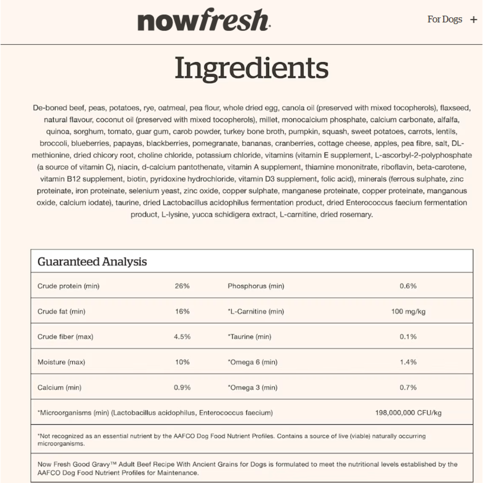 NOW Fresh Now Fresh Good Gravy Adult Beef With Grains